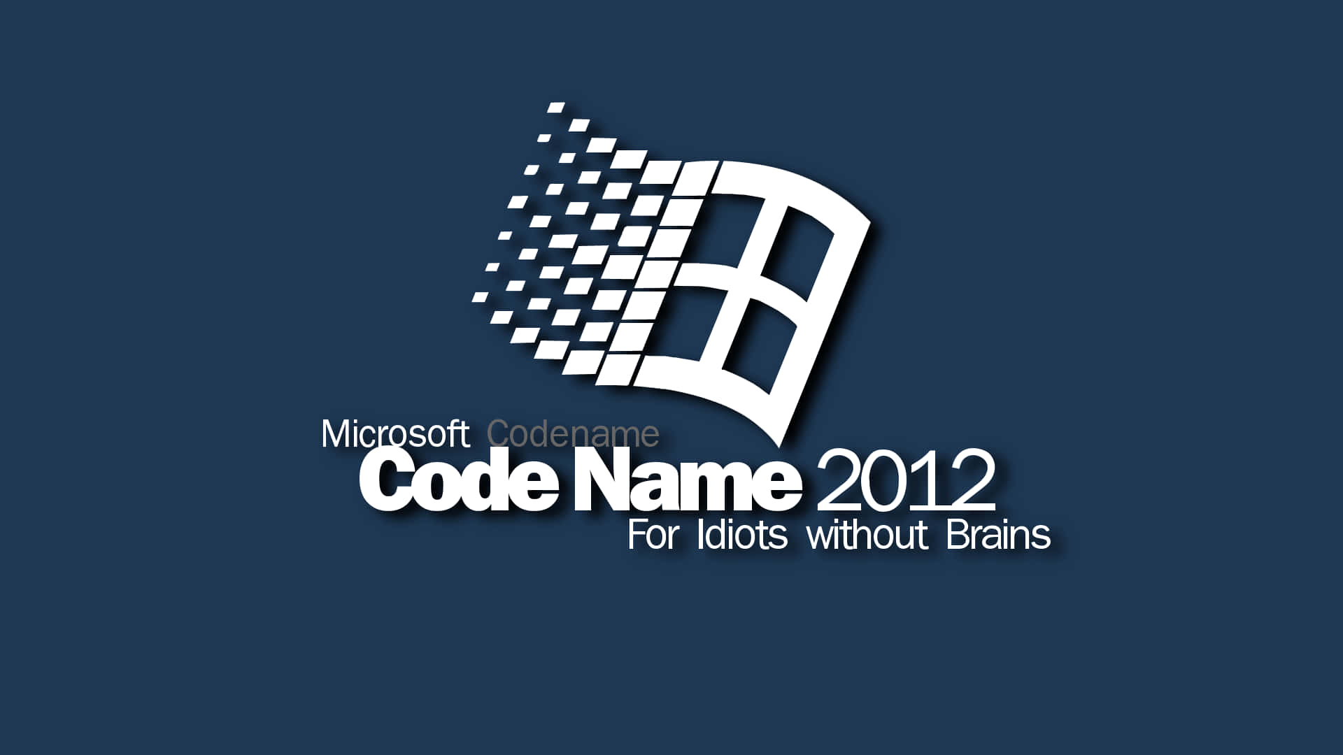 Old Windows 2012, white pixelated Windows logo, dark blue background, Full HD Desktop Wallpaper