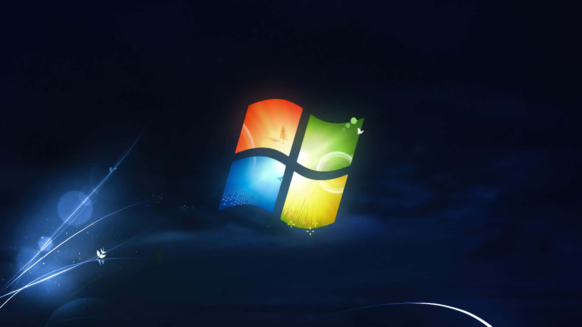 Old Windows, Windows logo, cosmic background, Full HD Desktop Wallpaper