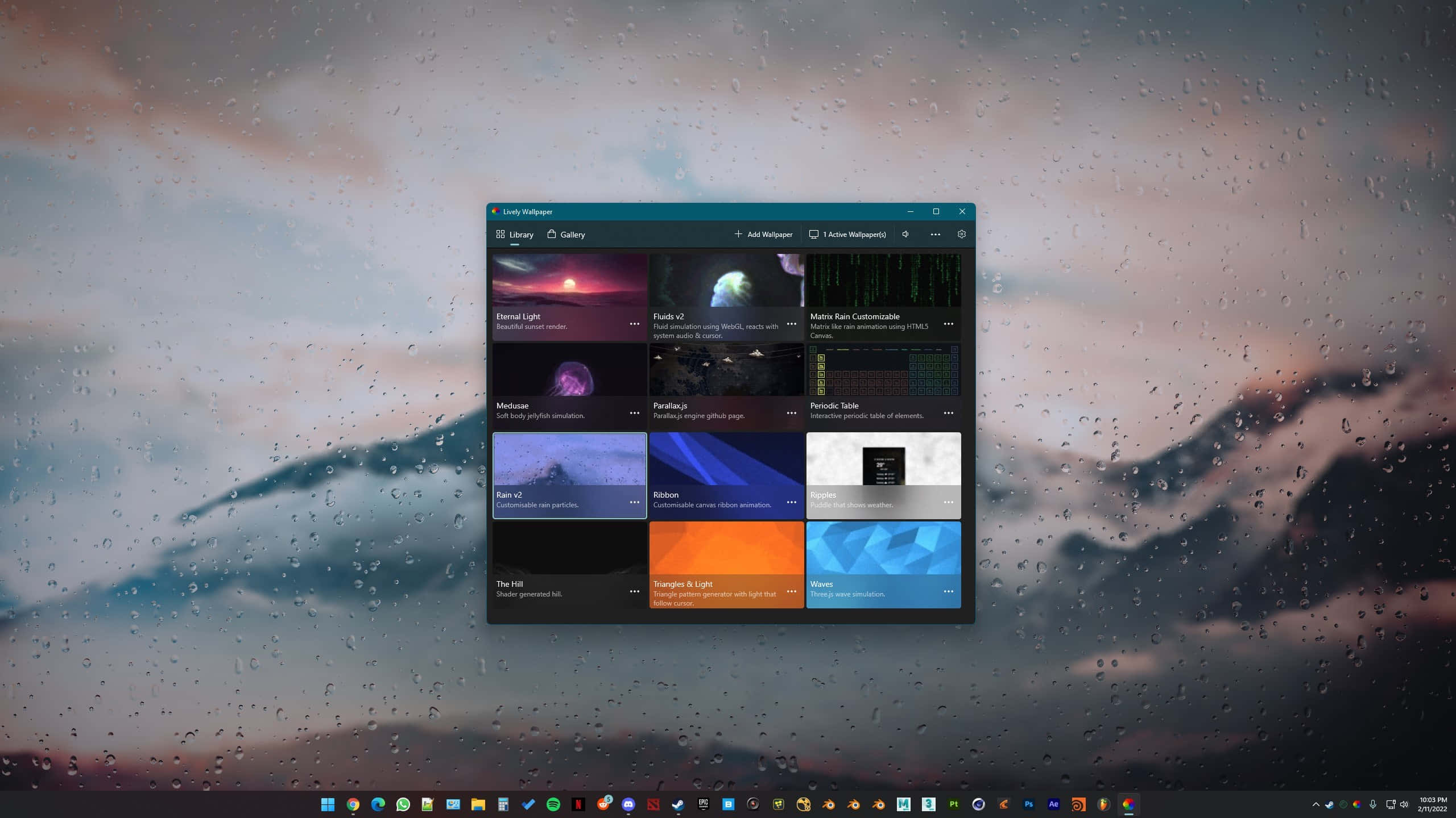 old Window, twilight sky, rain-streaked window, 2K Desktop Wallpaper