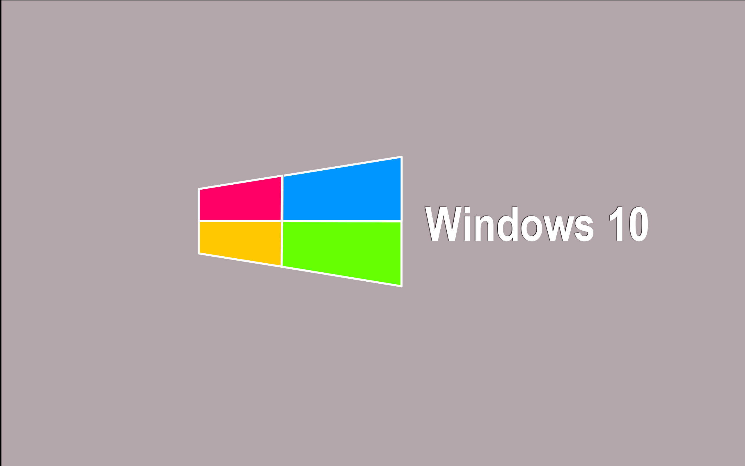 Windows 10, muted gray background, four colored squares, 2K Desktop Wallpaper