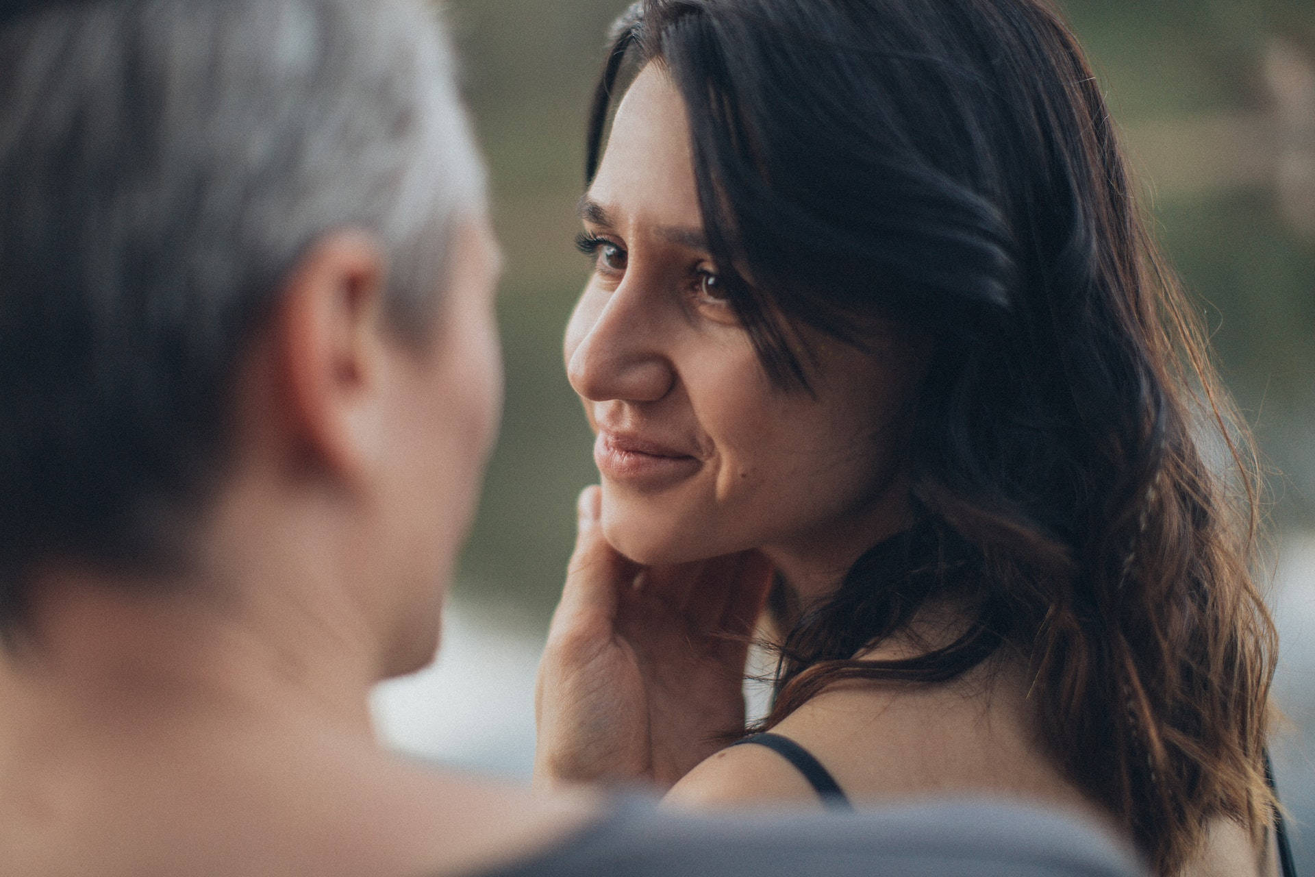 Older Woman, tender moment, gently touches, Full HD Desktop Wallpaper