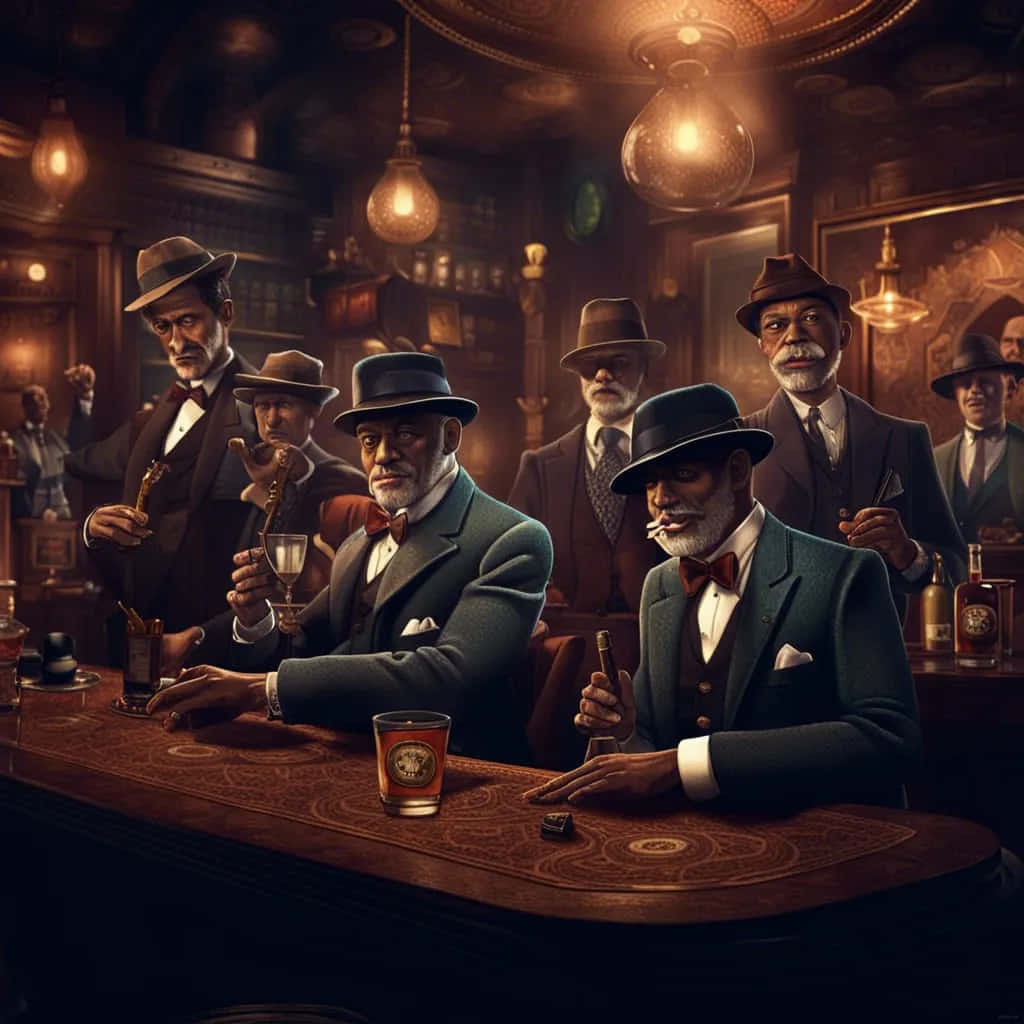 fedora, suit, whiskey, SD Desktop Wallpaper
