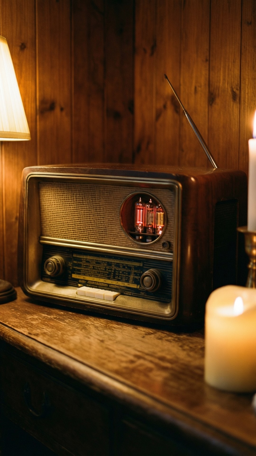 vintage radio, glowing dials, old tube radio, Full HD Phone Wallpaper
