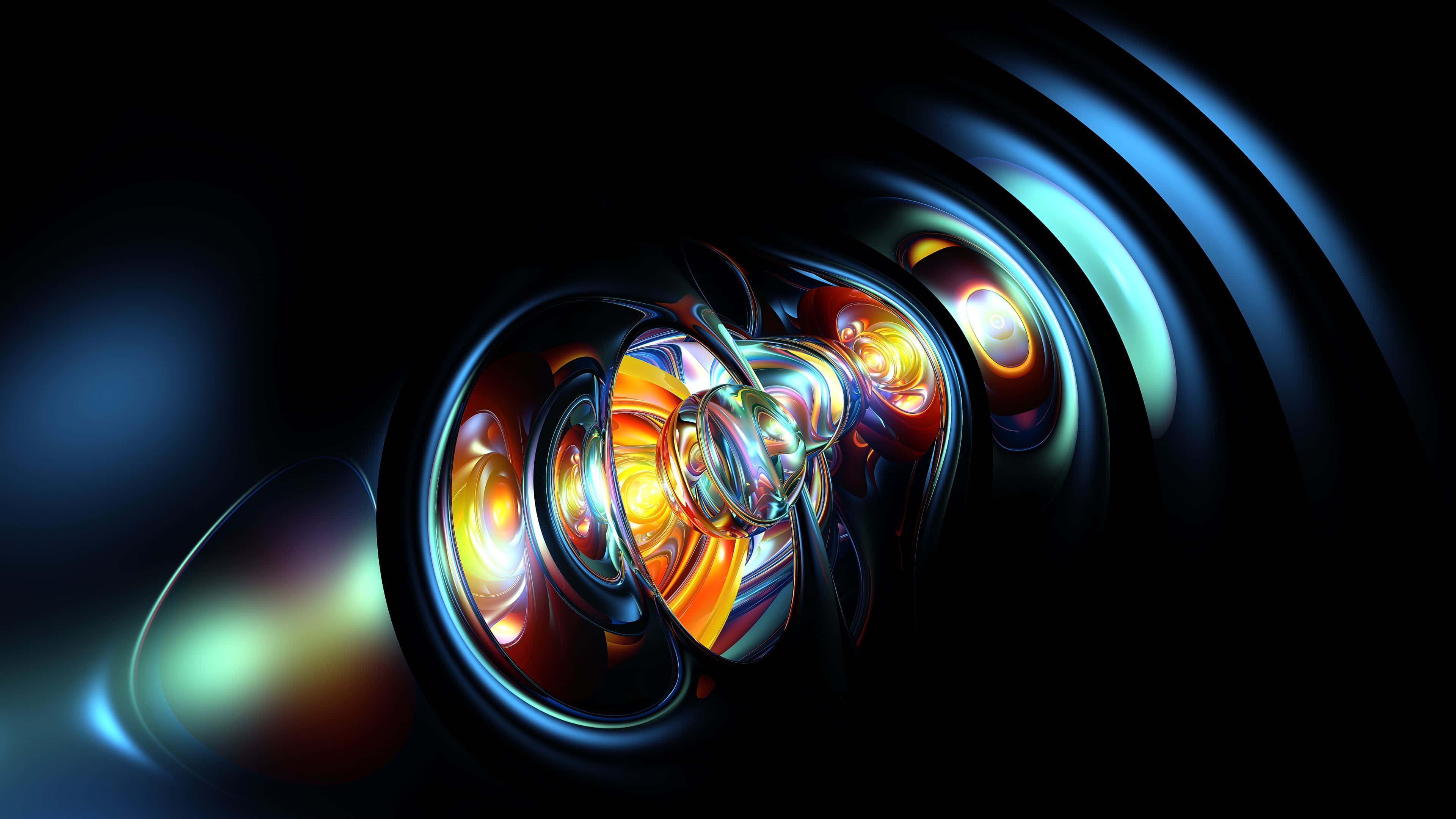 Oled 4K HDR, fiery orange, cool blue, 4K Desktop Wallpaper