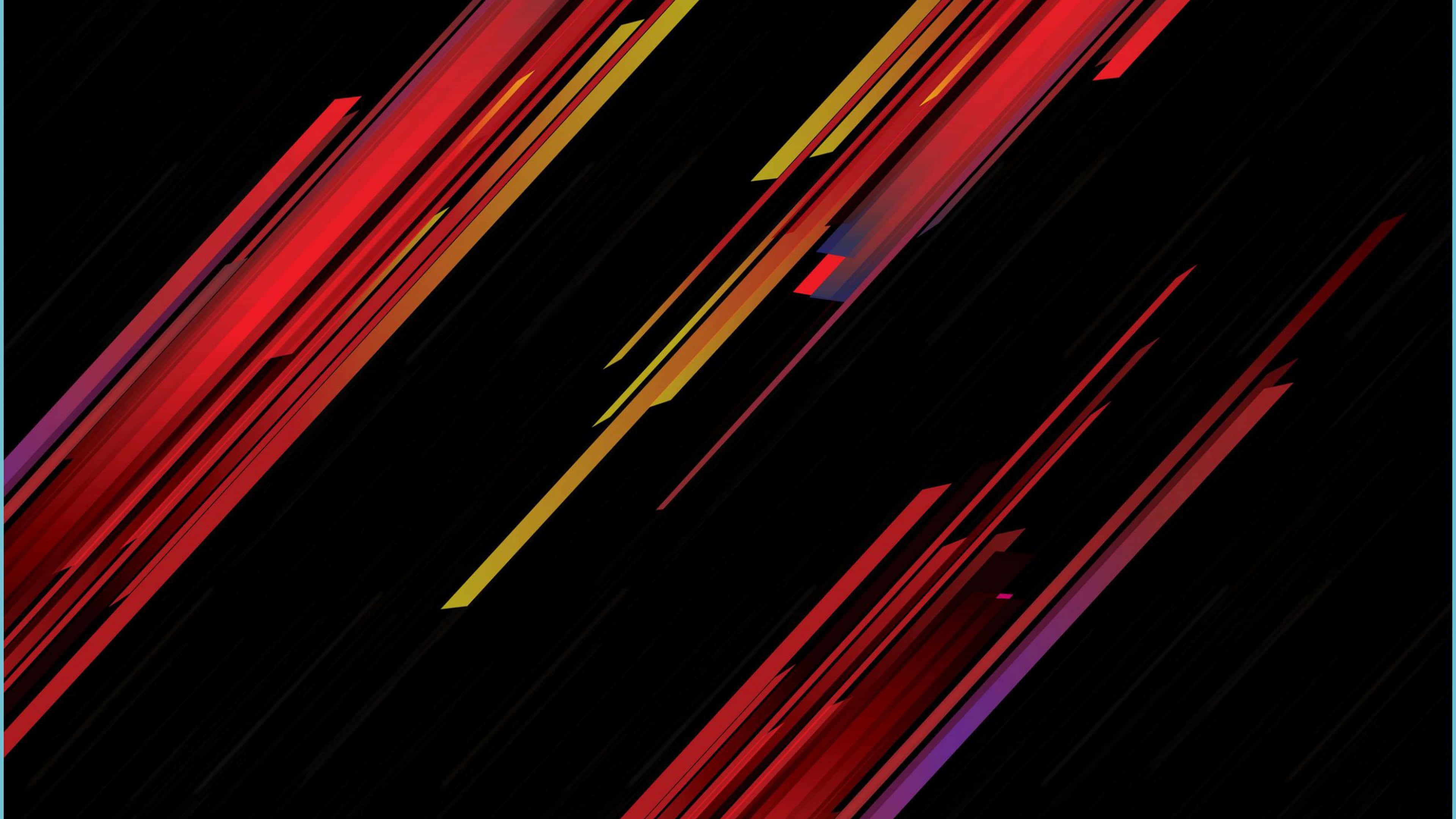 black background, red lines, yellow lines, 4K Desktop Wallpaper