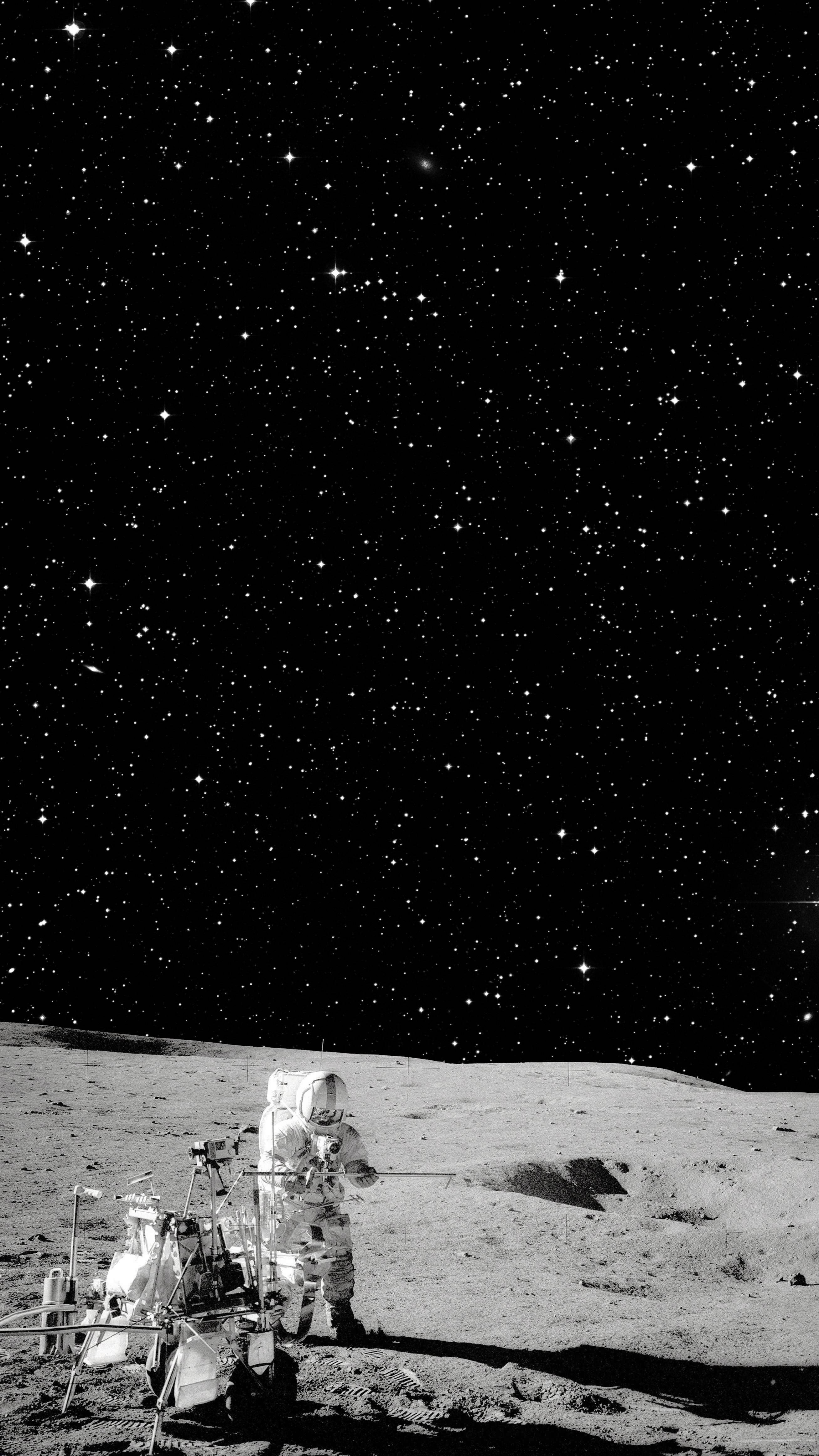 astronaut, moon, lunar rover, 4K Phone Wallpaper