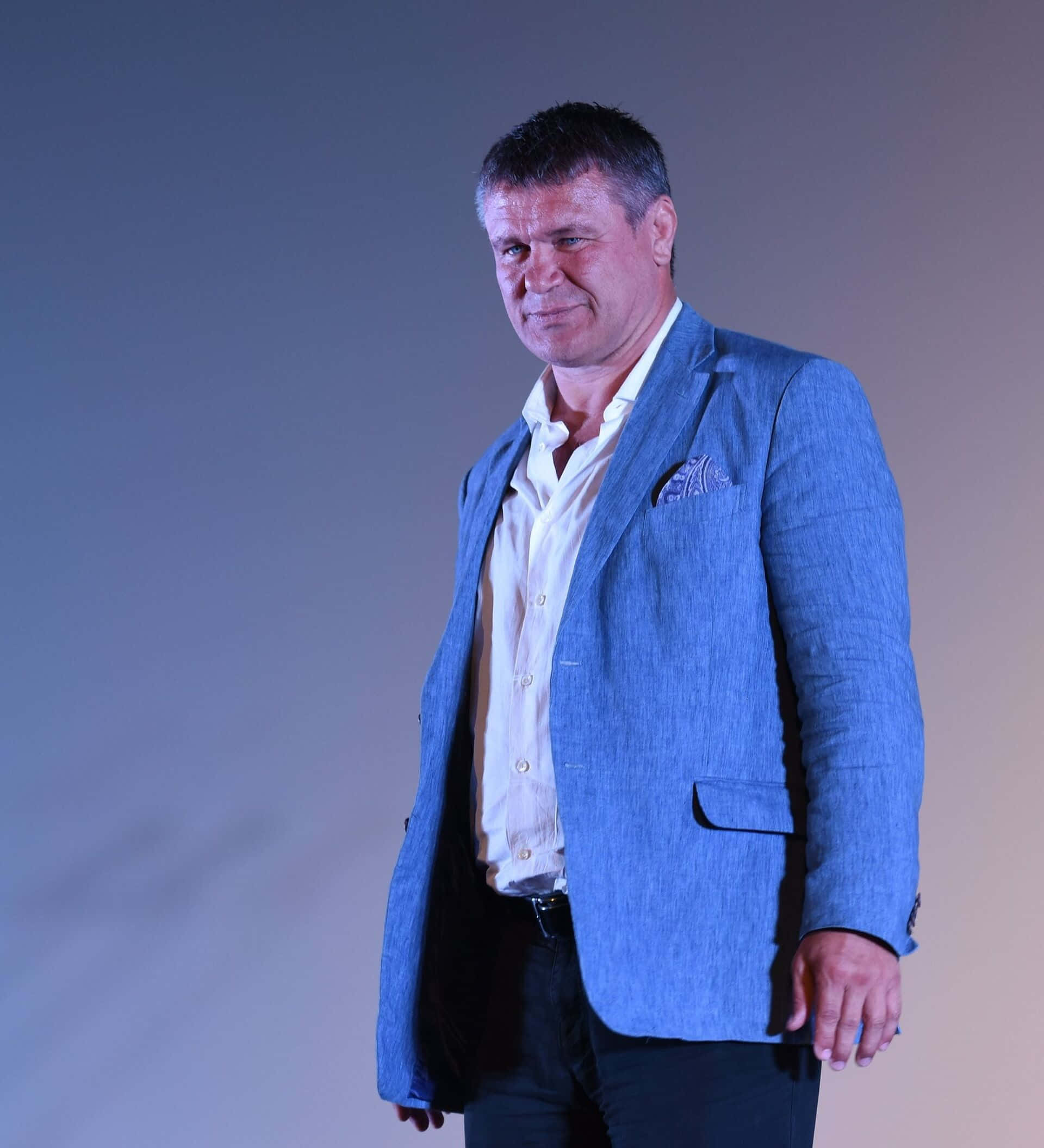 Oleg Taktarov, blue blazer, white shirt, Full HD Phone Wallpaper