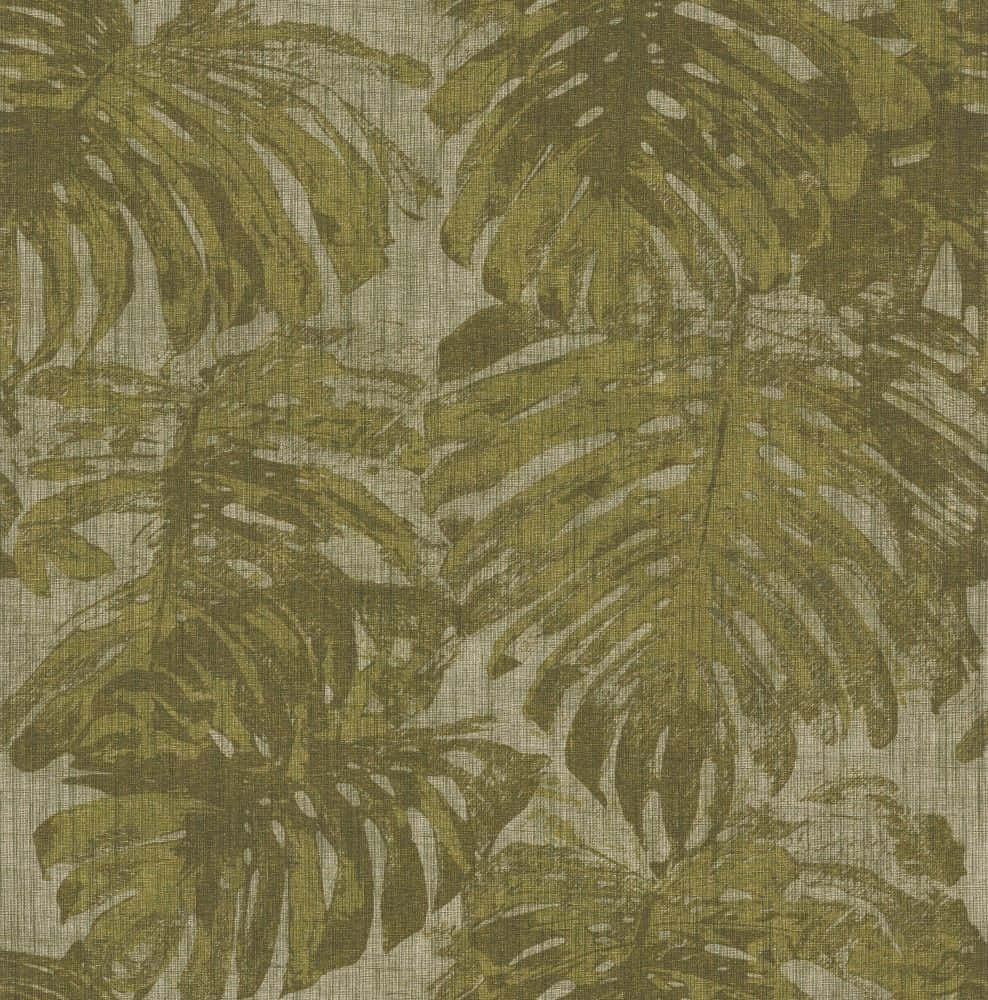 olive green, beige, tropical monstera leaves, SD Phone Wallpaper
