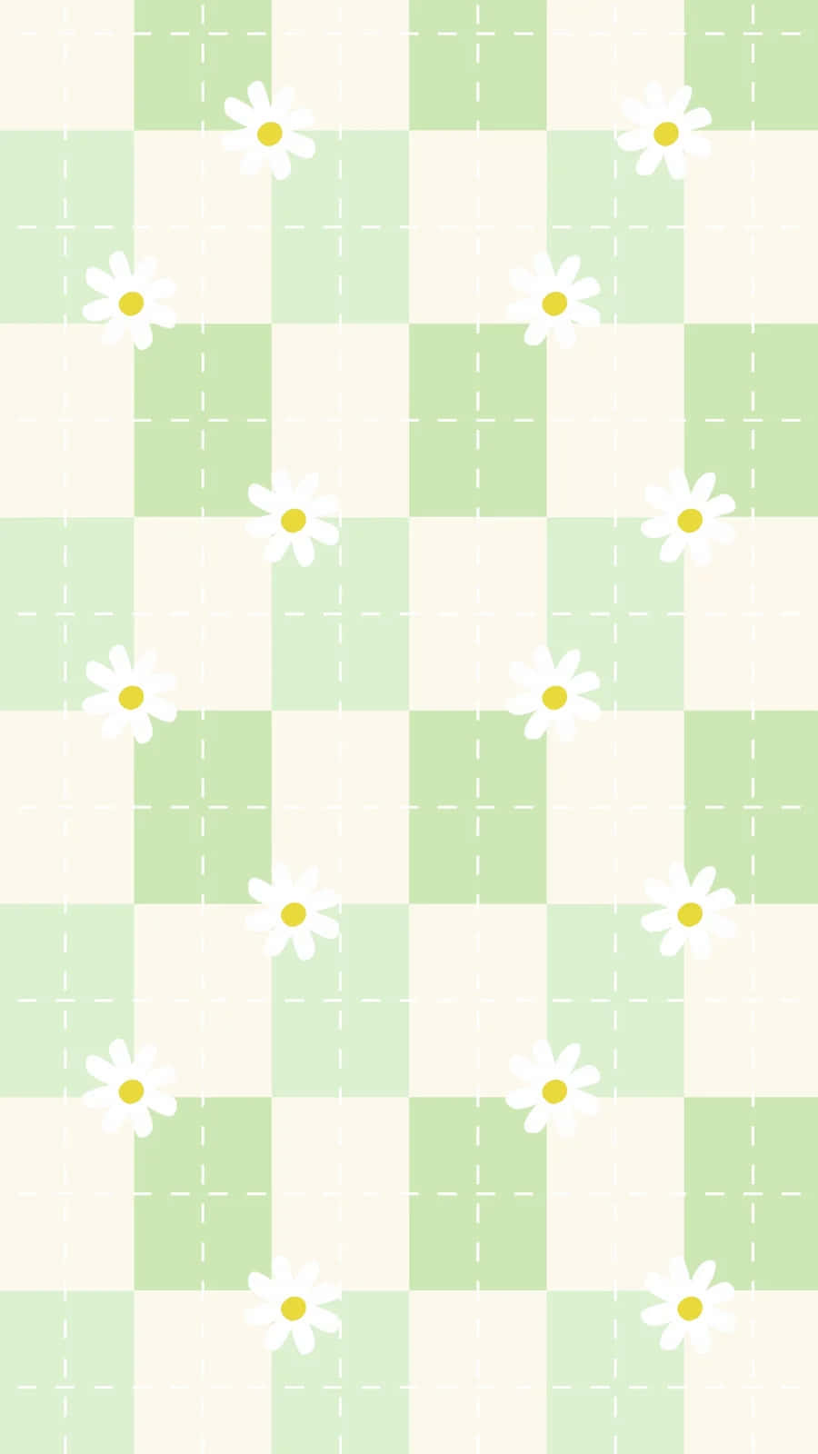 Olive Green, floral checkered pattern, pastel green, HD Phone Wallpaper