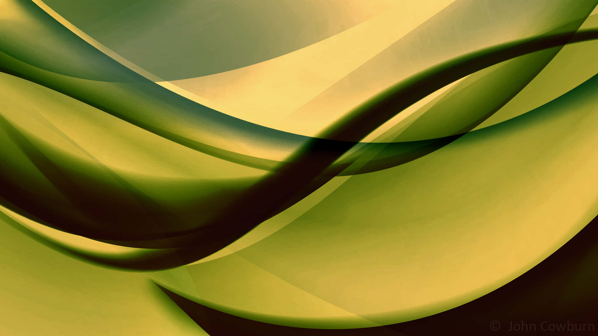 Olive Greenaesthetic Desktop, abstract curves, fluid green, Full HD Desktop Wallpaper