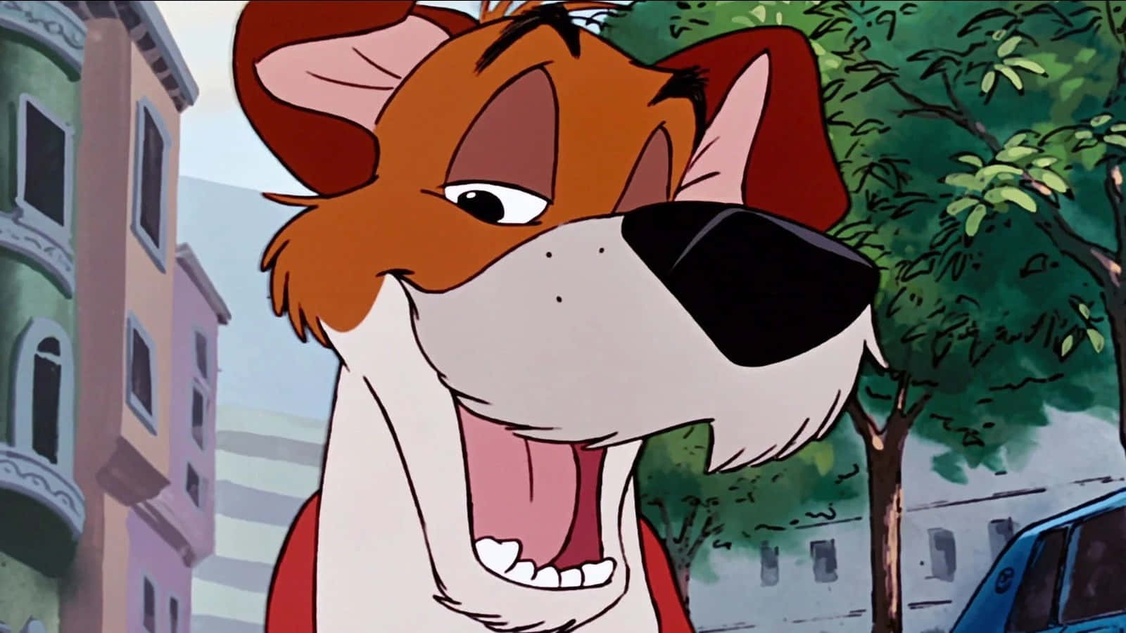 Oliver and company, black eye patch, sunny city street, HD Desktop Wallpaper