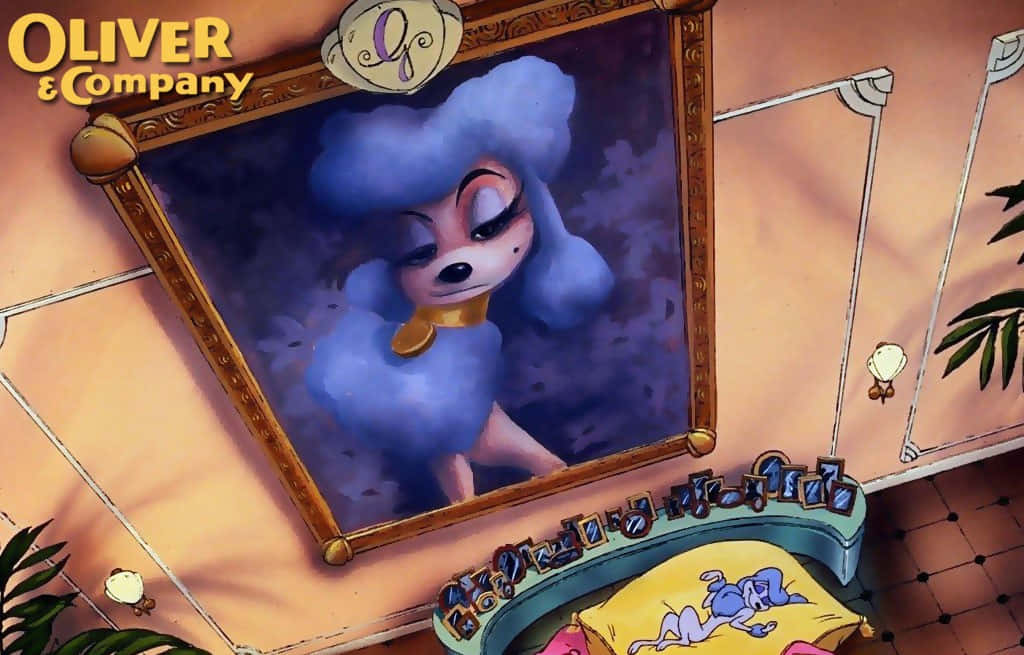Oliver and company, blue poodle, cartoon room, SD Desktop Wallpaper