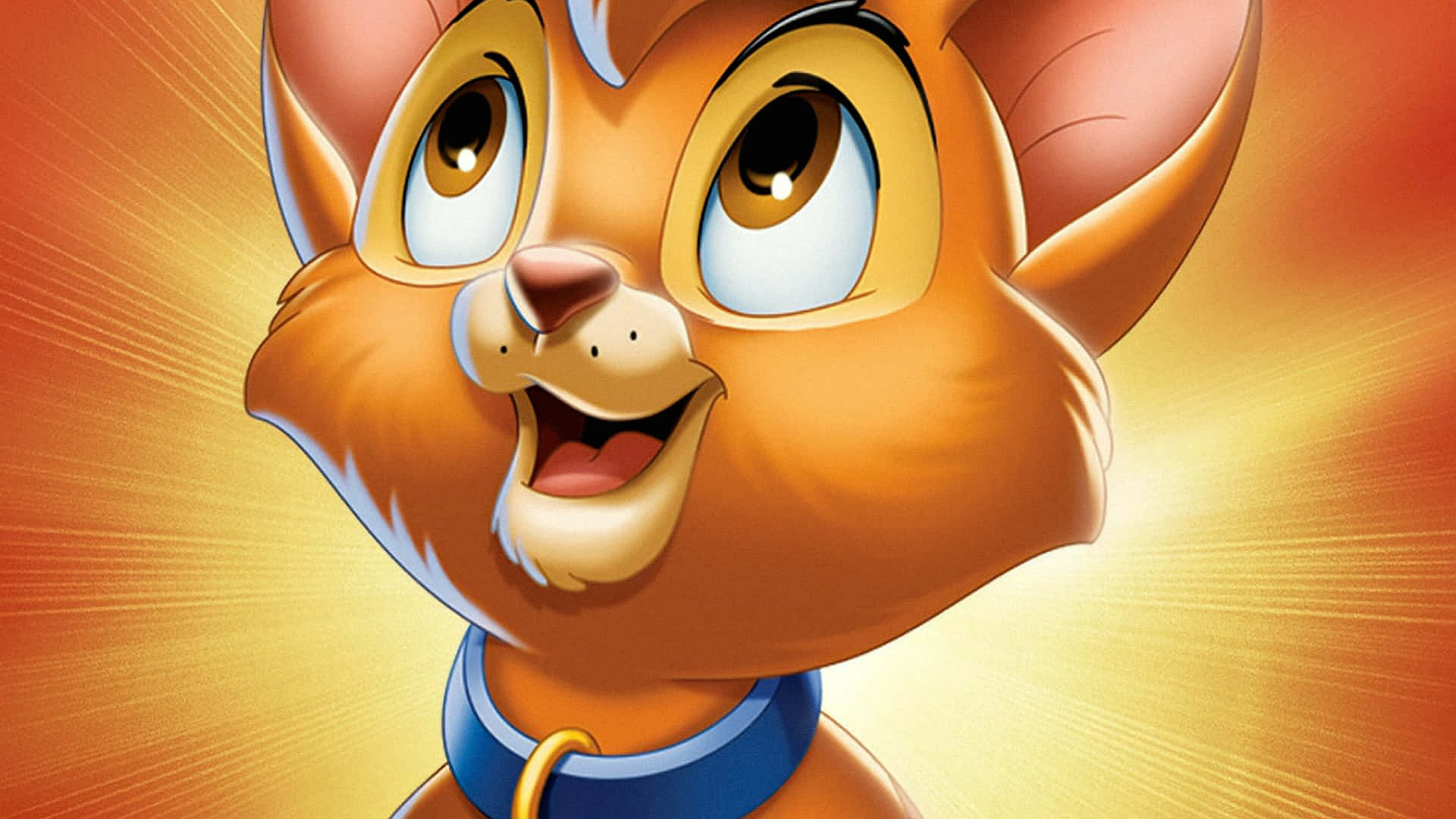 Oliver and Company, orange kitten, big eyes, Full HD Desktop Wallpaper