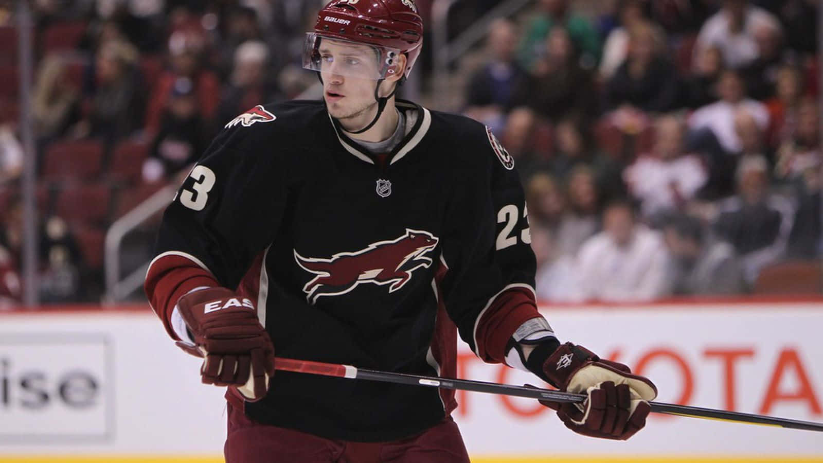 Oliver Ekman Larsson, maroon and black uniform, hockey player, HD Desktop Wallpaper