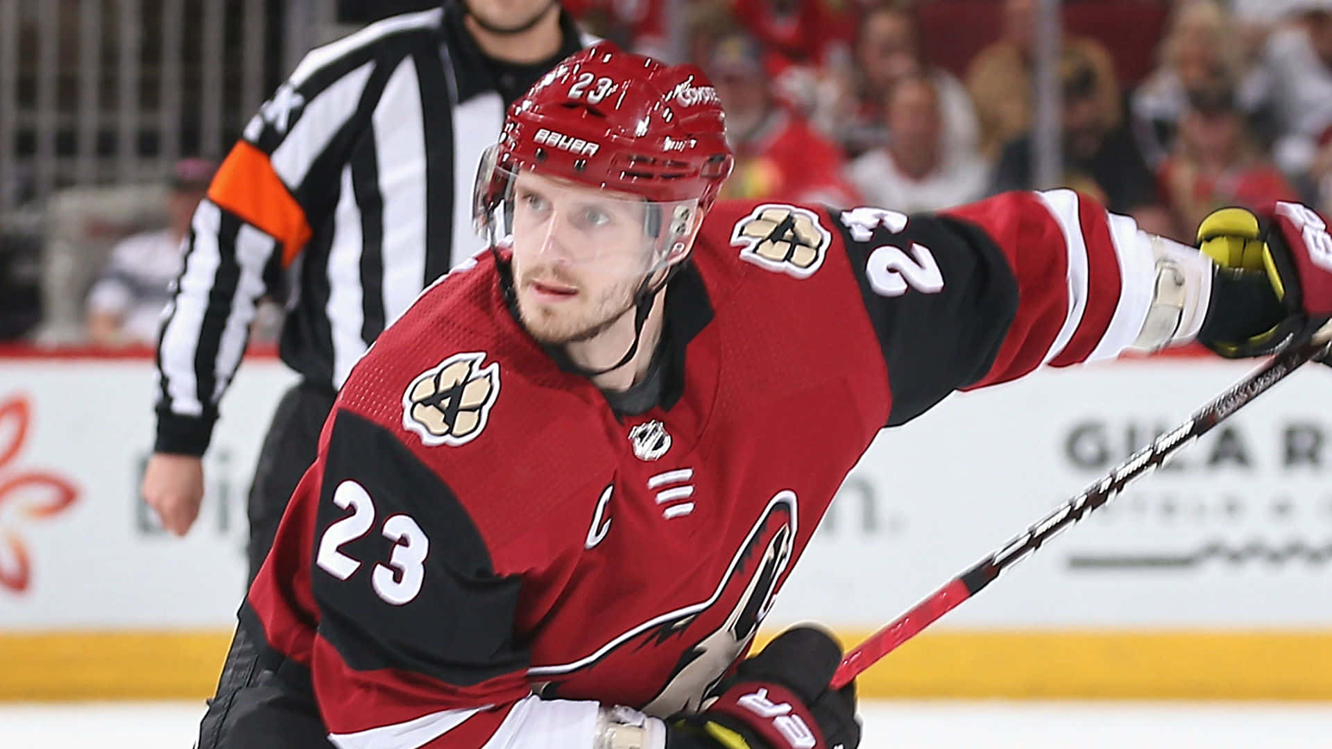 Oliver Ekman Larsson, red jersey, number 23, Full HD Desktop Wallpaper