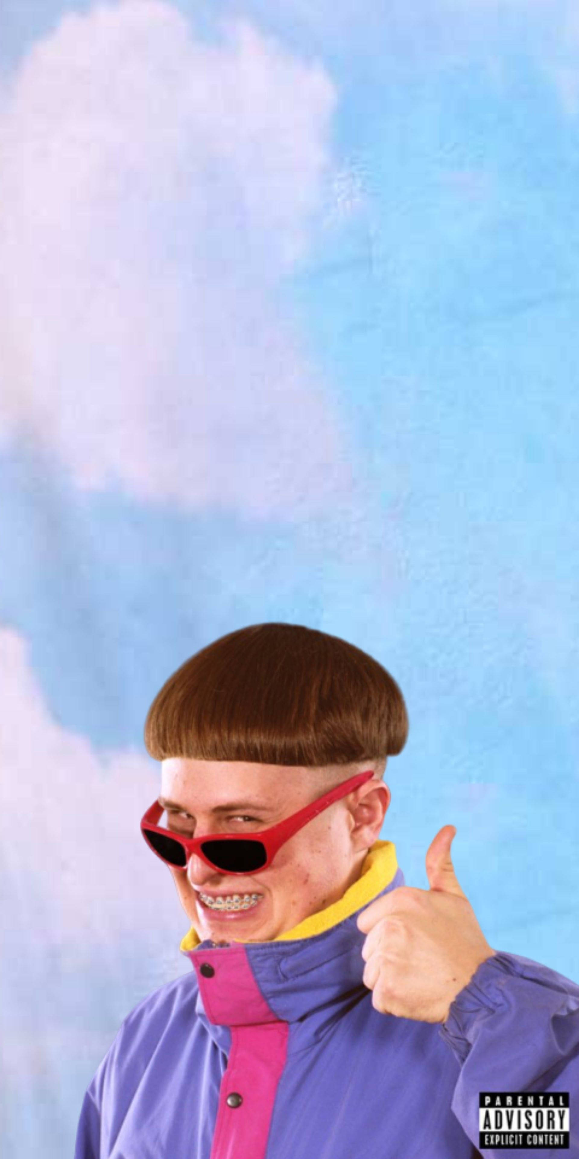 Oliver Tree, red sunglasses, bowl cut, 4K Phone Wallpaper