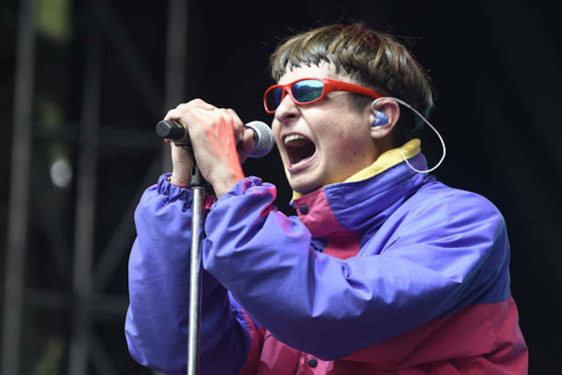 Oliver Tree, microphone, colorful jacket, Full HD Desktop Wallpaper