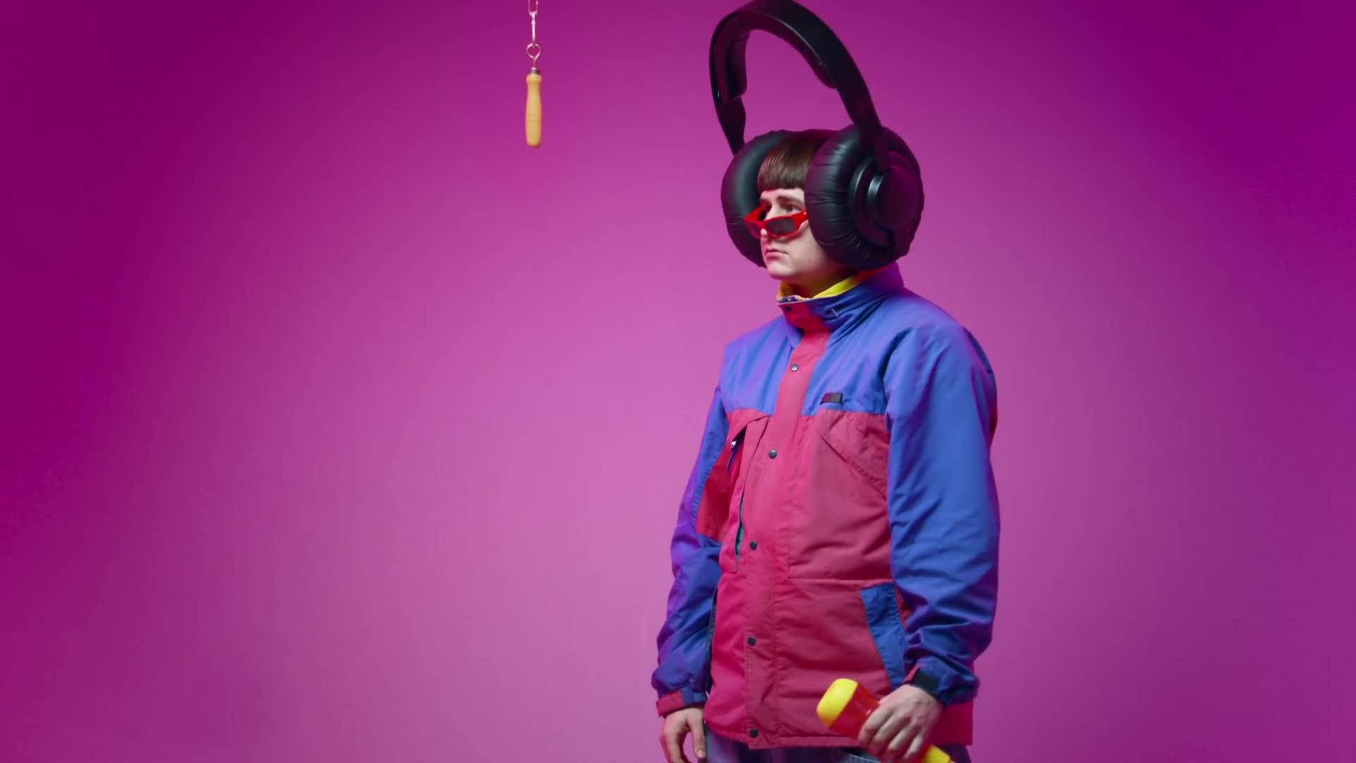 Oliver Tree, dangling yellow handle, colorful jacket, Full HD Desktop Wallpaper