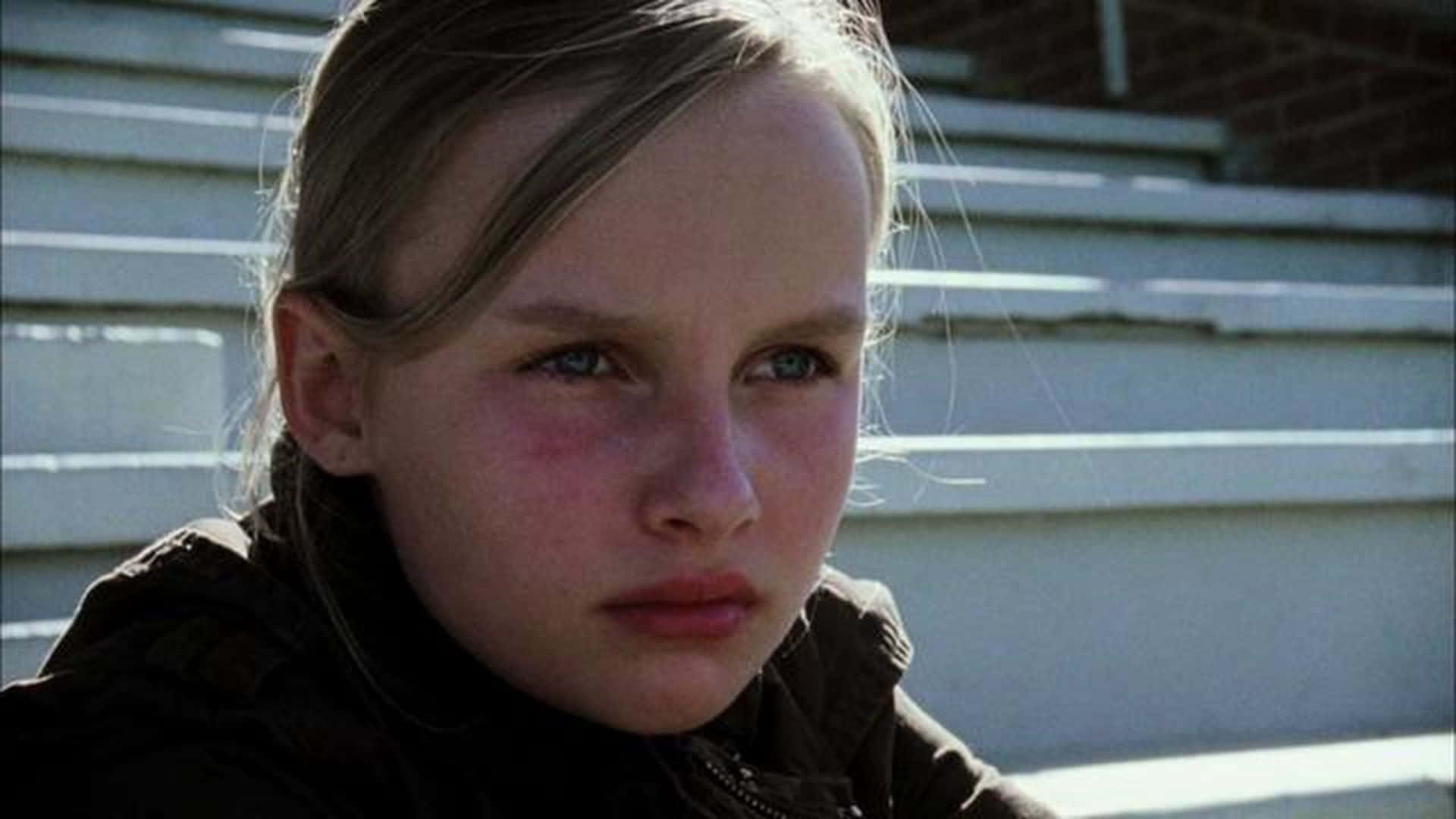 Olivia Dejonge, intense gaze, sunlit bleachers, Full HD Desktop Wallpaper