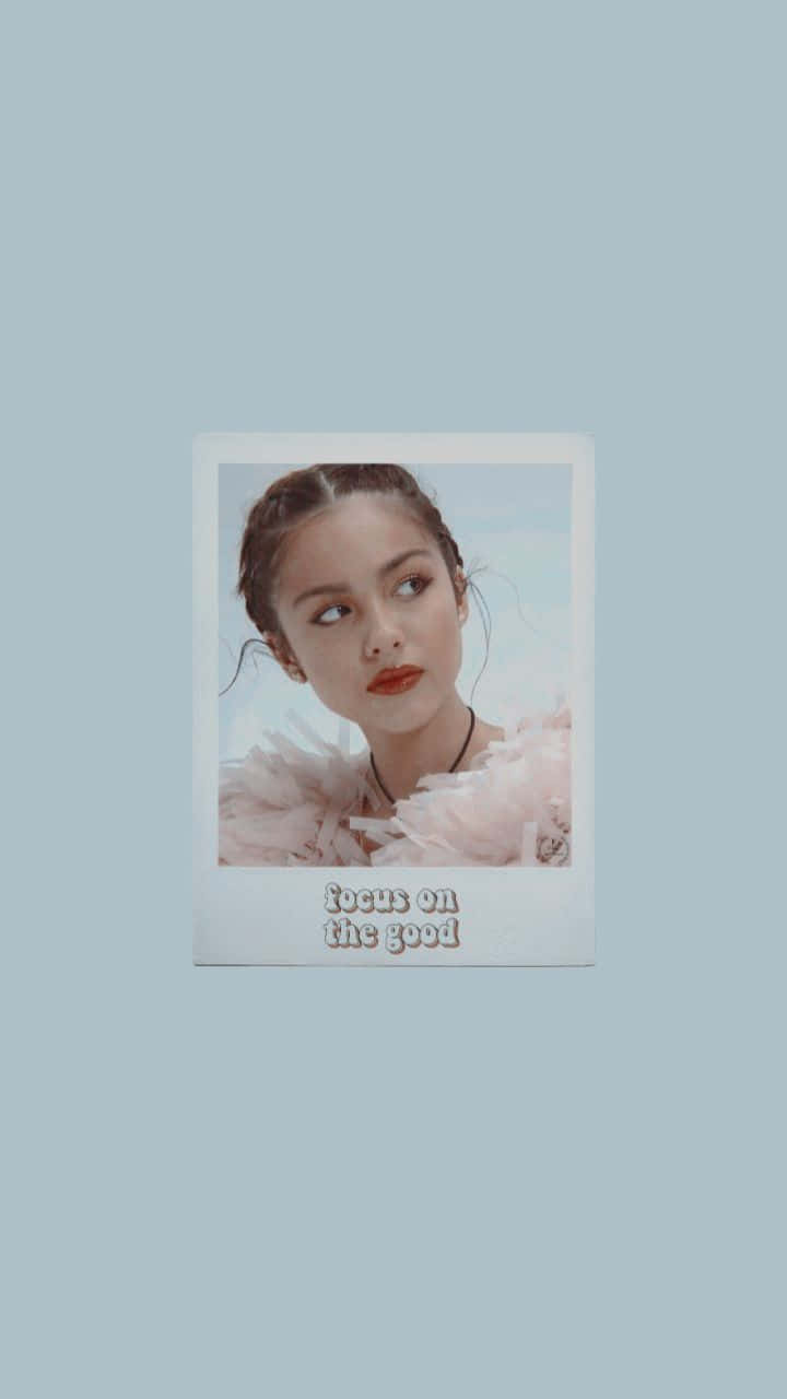 Olivia Rodrigo, polaroid-style portrait, fluffy pink collar, HD Phone Wallpaper