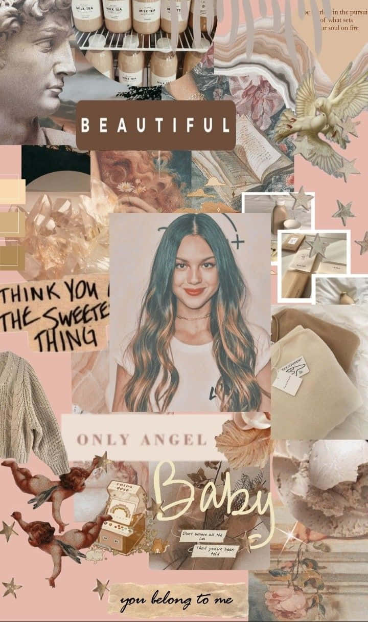Olivia Rodrigo, soft pink, vintage angels, SD Phone Wallpaper