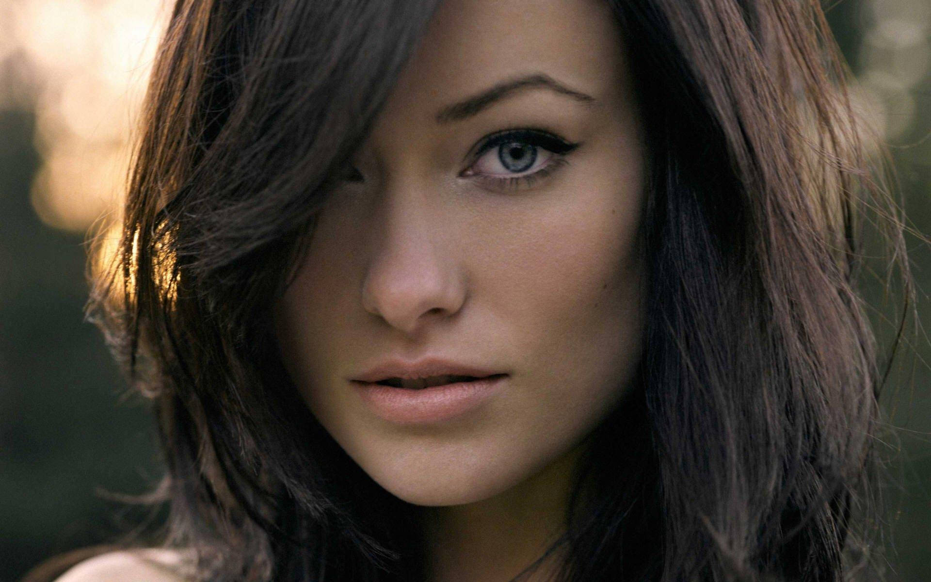 Olivia Wilde, dark hair, striking blue eyes, Full HD Desktop Wallpaper