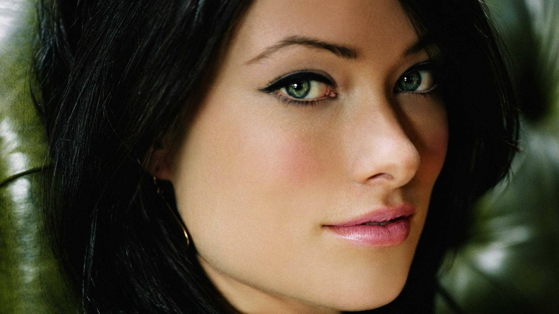 Olivia Wilde, green eyes, dark hair, Full HD Desktop Wallpaper