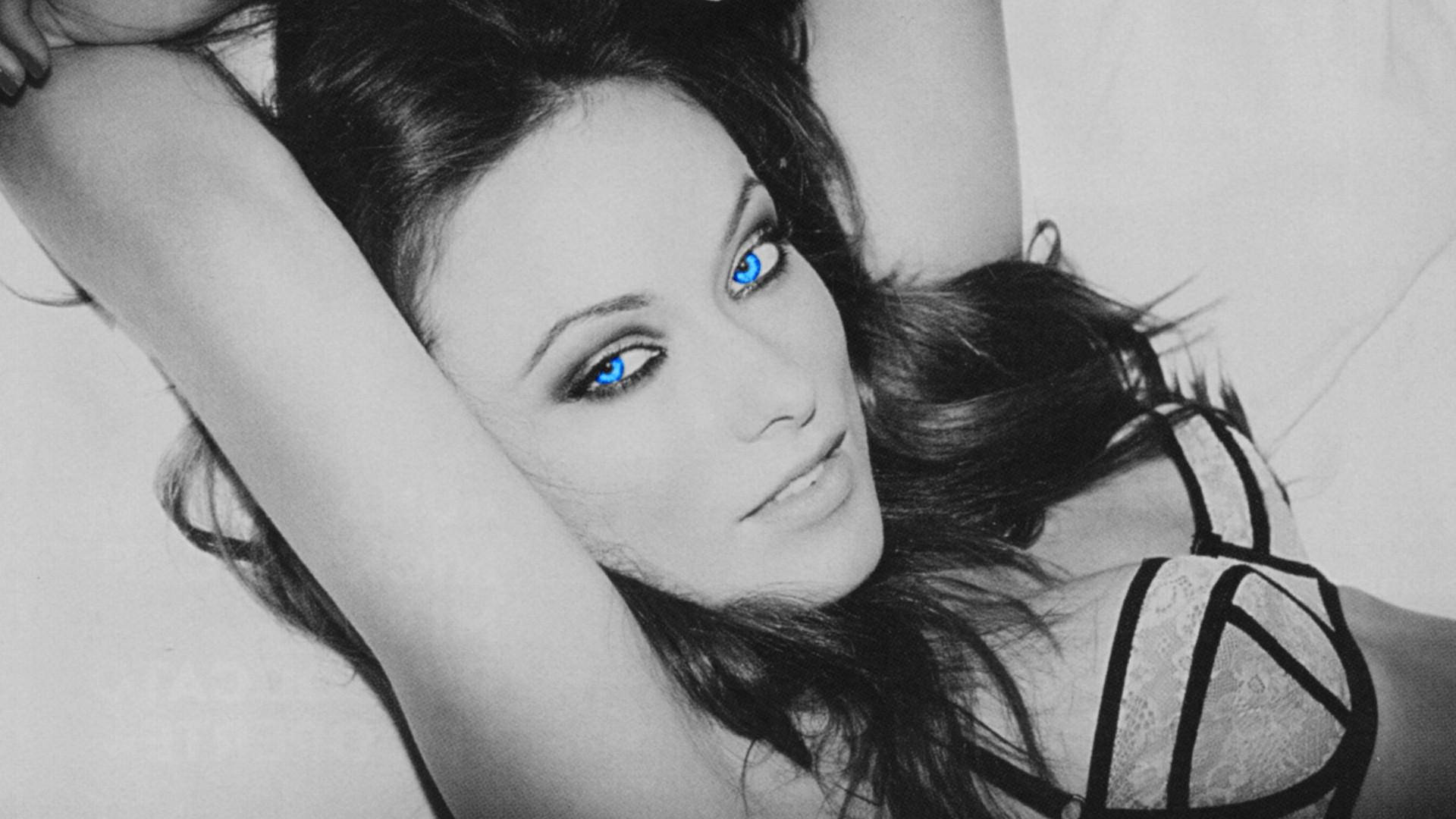 Olivia Wilde, blue eyes, dark hair, Full HD Desktop Wallpaper