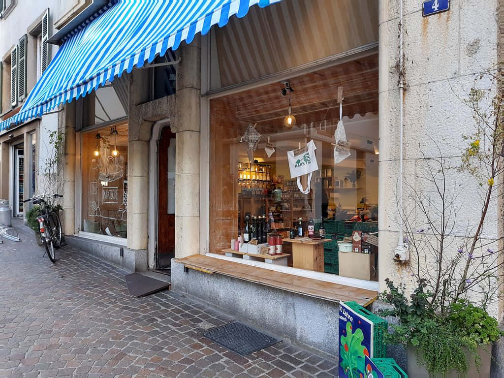 Olten, cobblestone street, boutique, SD Desktop Wallpaper