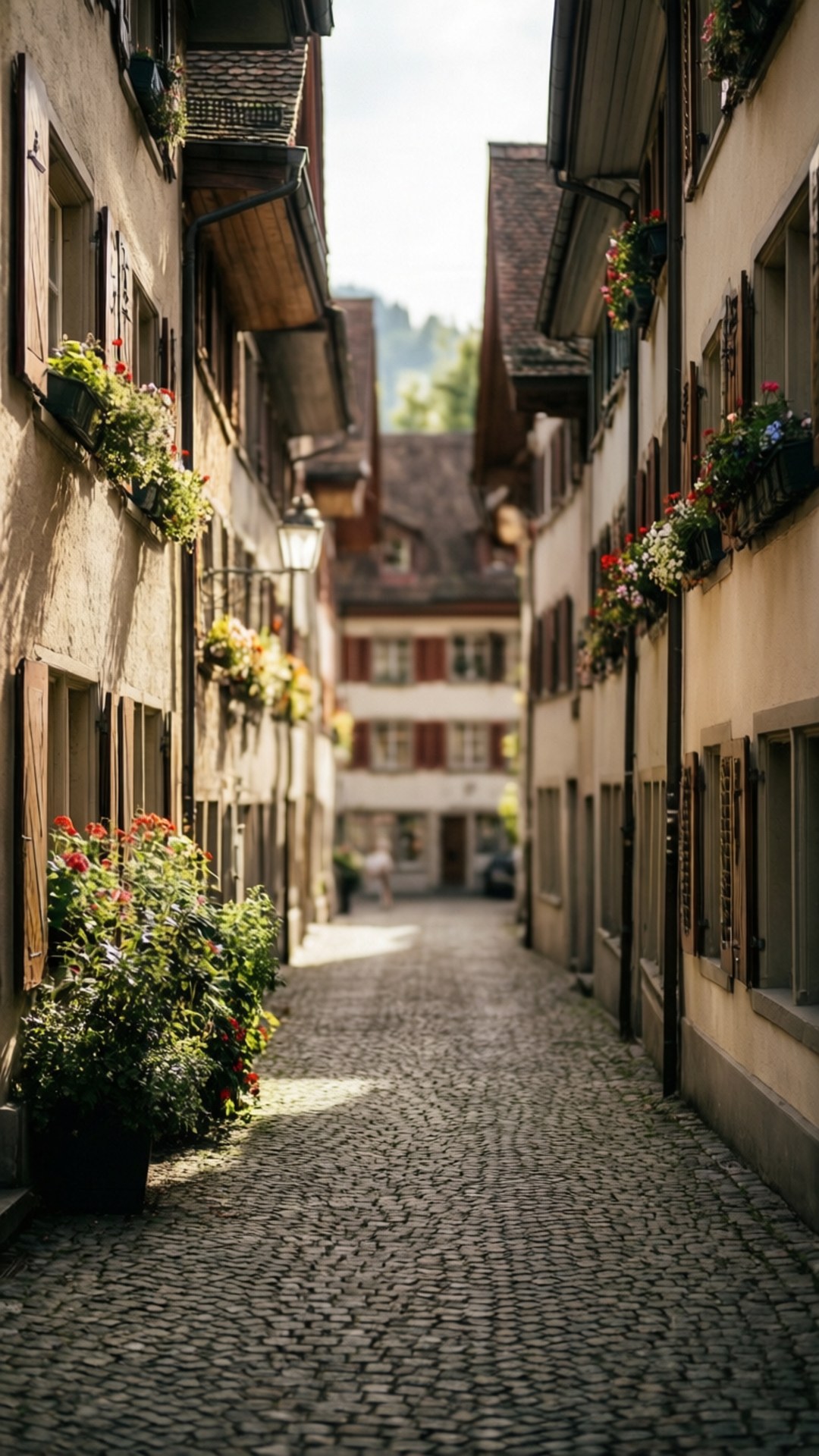 Olten, old town, cozy alley, Full HD Phone Wallpaper