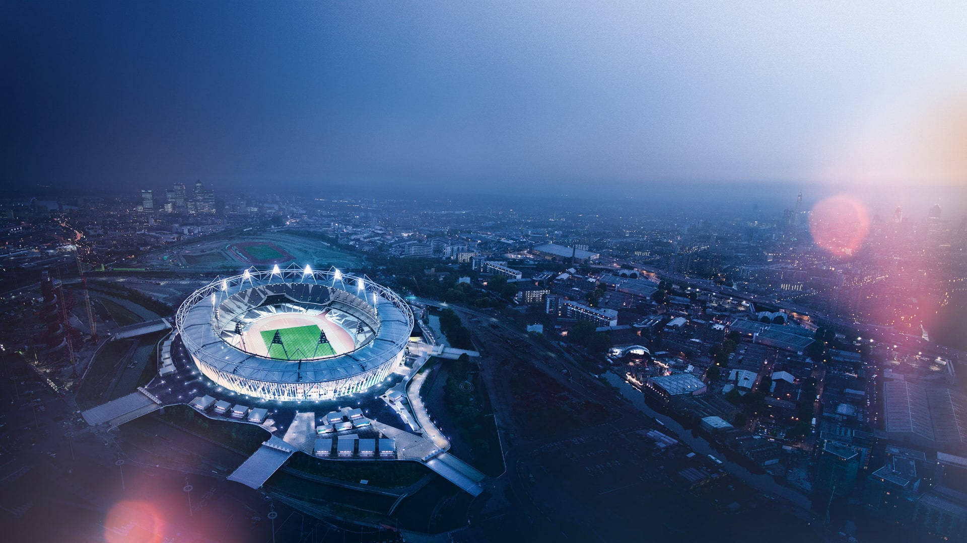 Olympics Stadium, night, dusk, Full HD Desktop Wallpaper