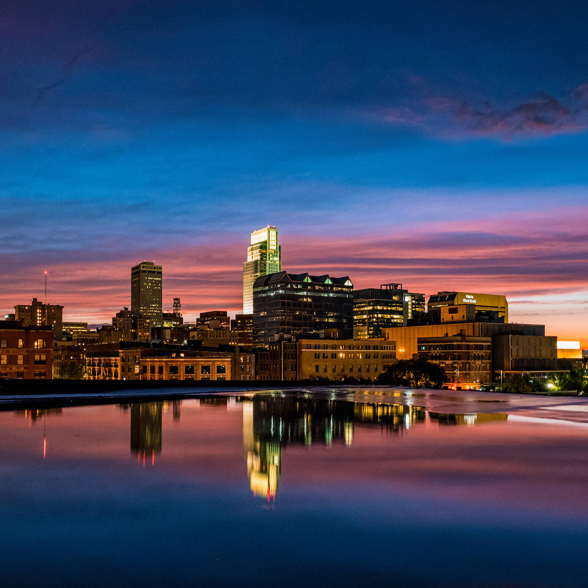 Omaha, sunset, skyline, SD Desktop Wallpaper