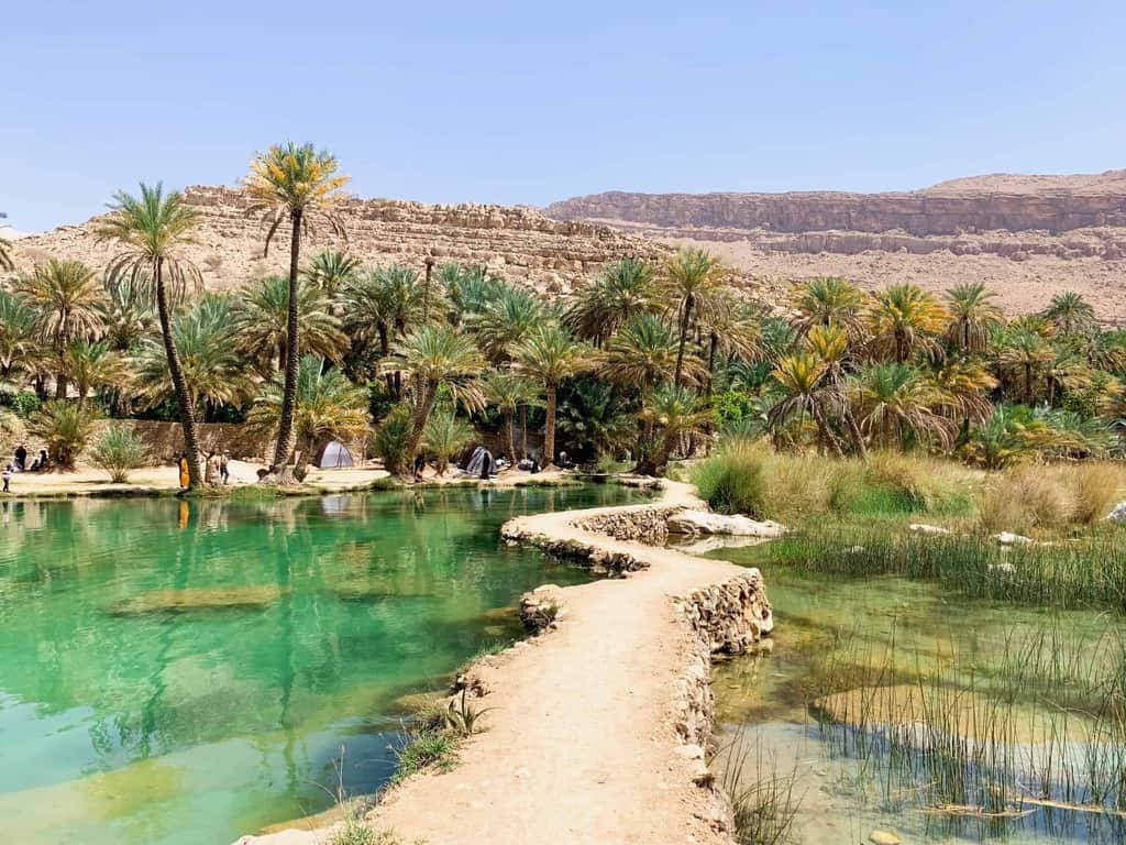 Oman, pathway, river, SD Desktop Wallpaper