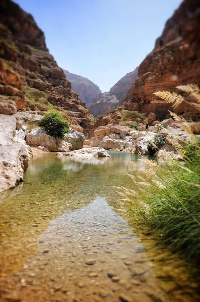 Oman, river, mountain view, SD Phone Wallpaper