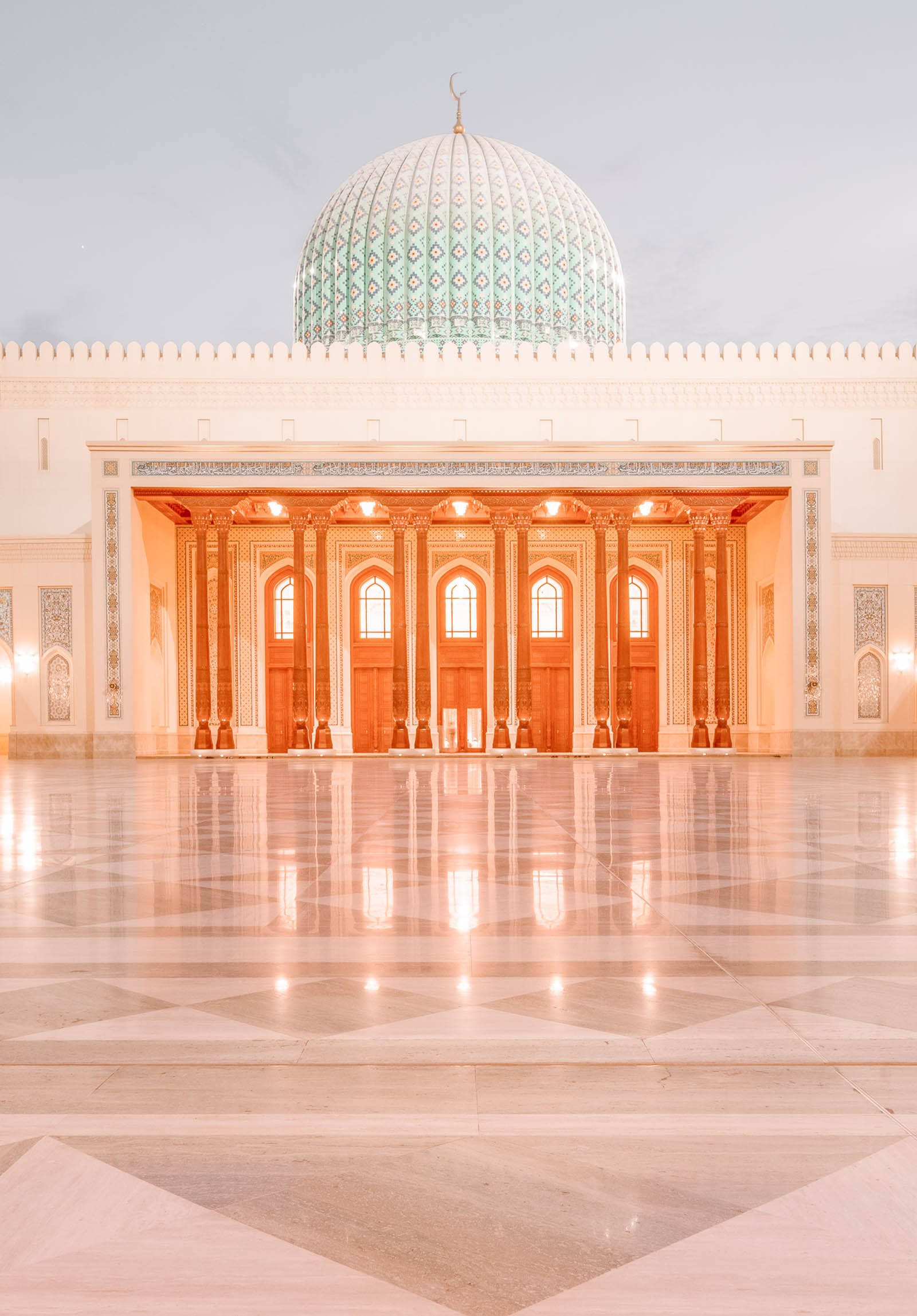 Oman, mosque, turquoise dome, Full HD Phone Wallpaper