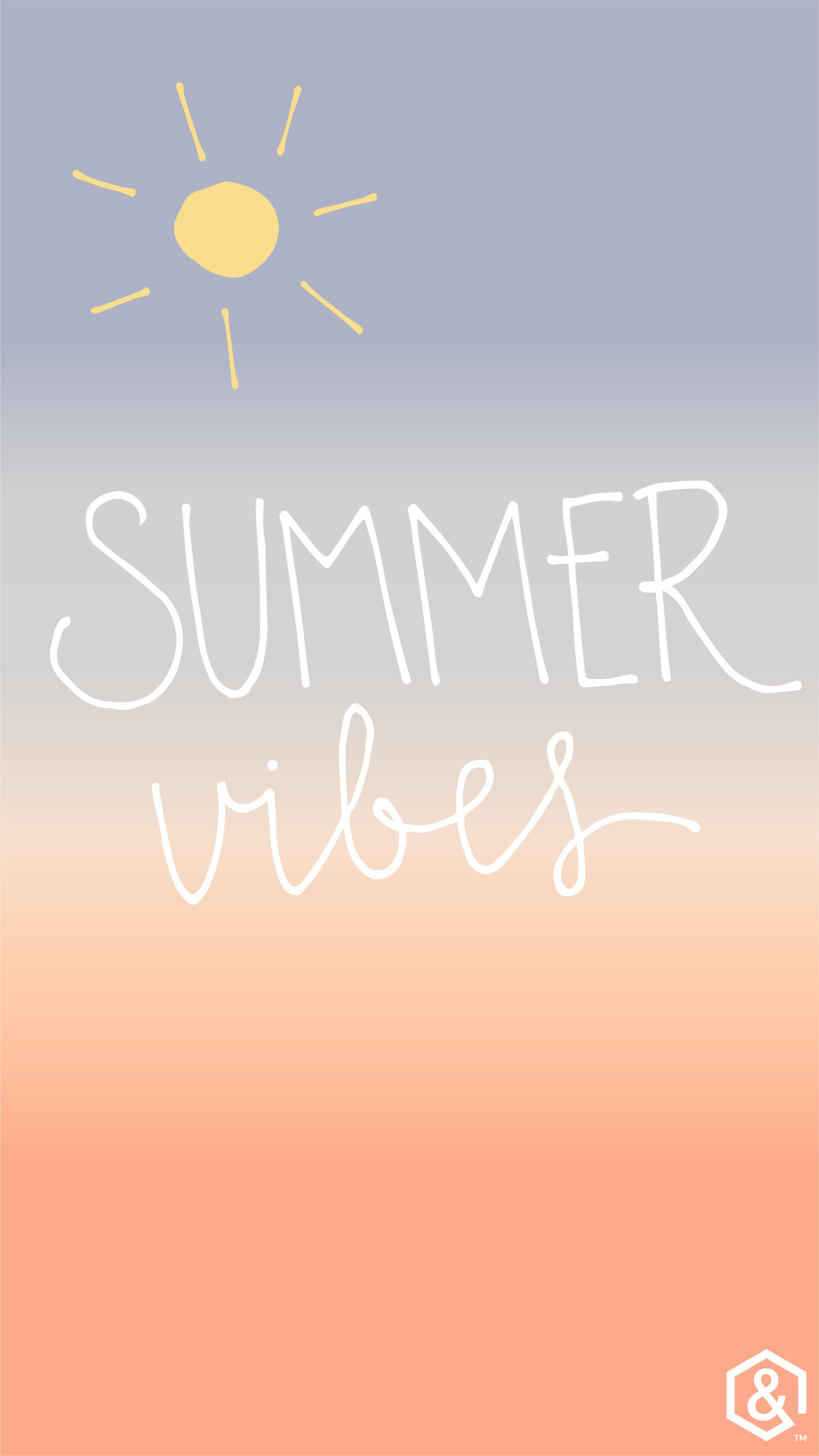 Ombre, soft blue, warm peach, 4K Phone Wallpaper