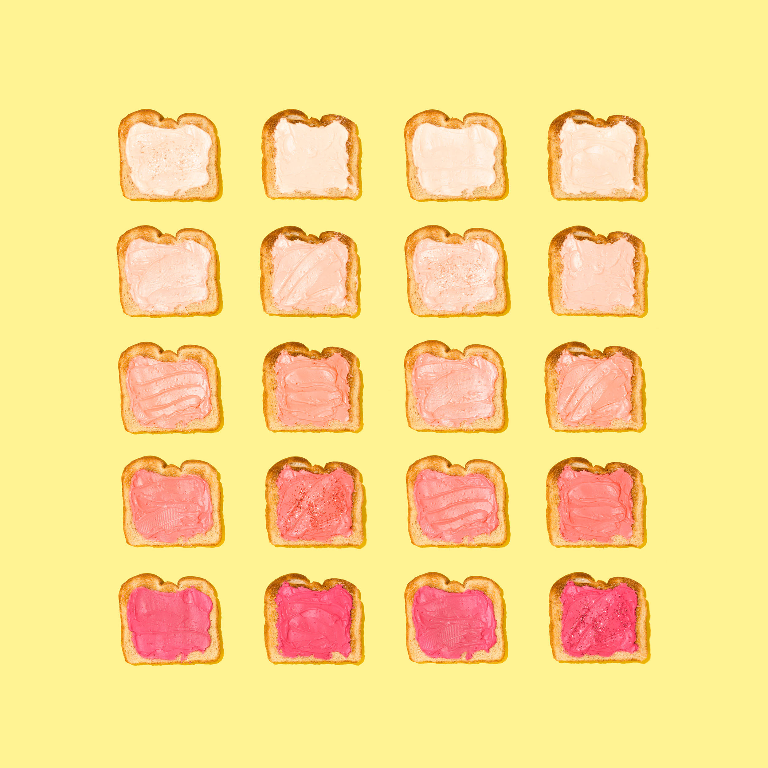 pink ombre, toast slices, pale yellow background, Full HD Desktop Wallpaper
