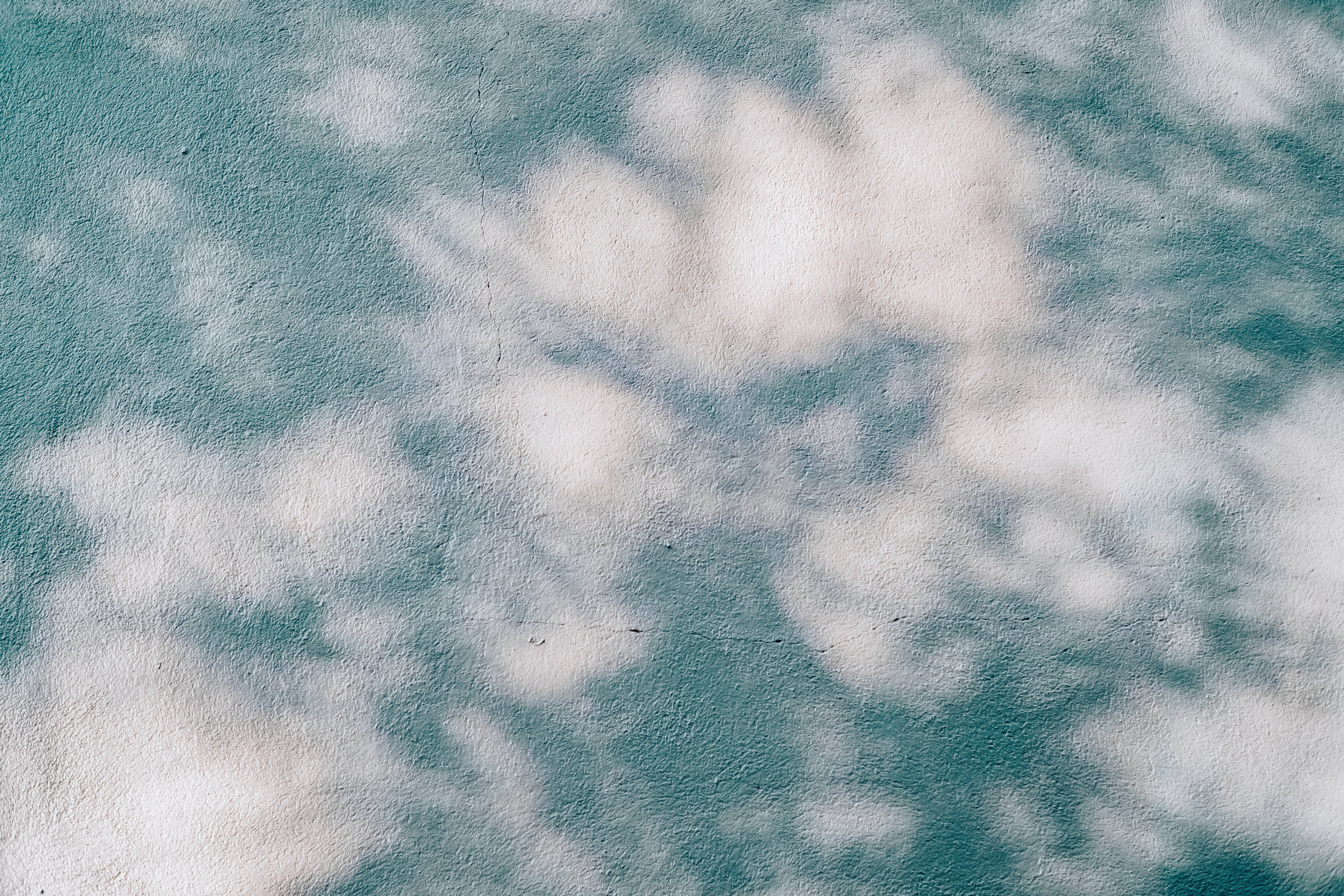 ombre wall, teal wall, soft white cloud shadows, 5K Desktop Wallpaper