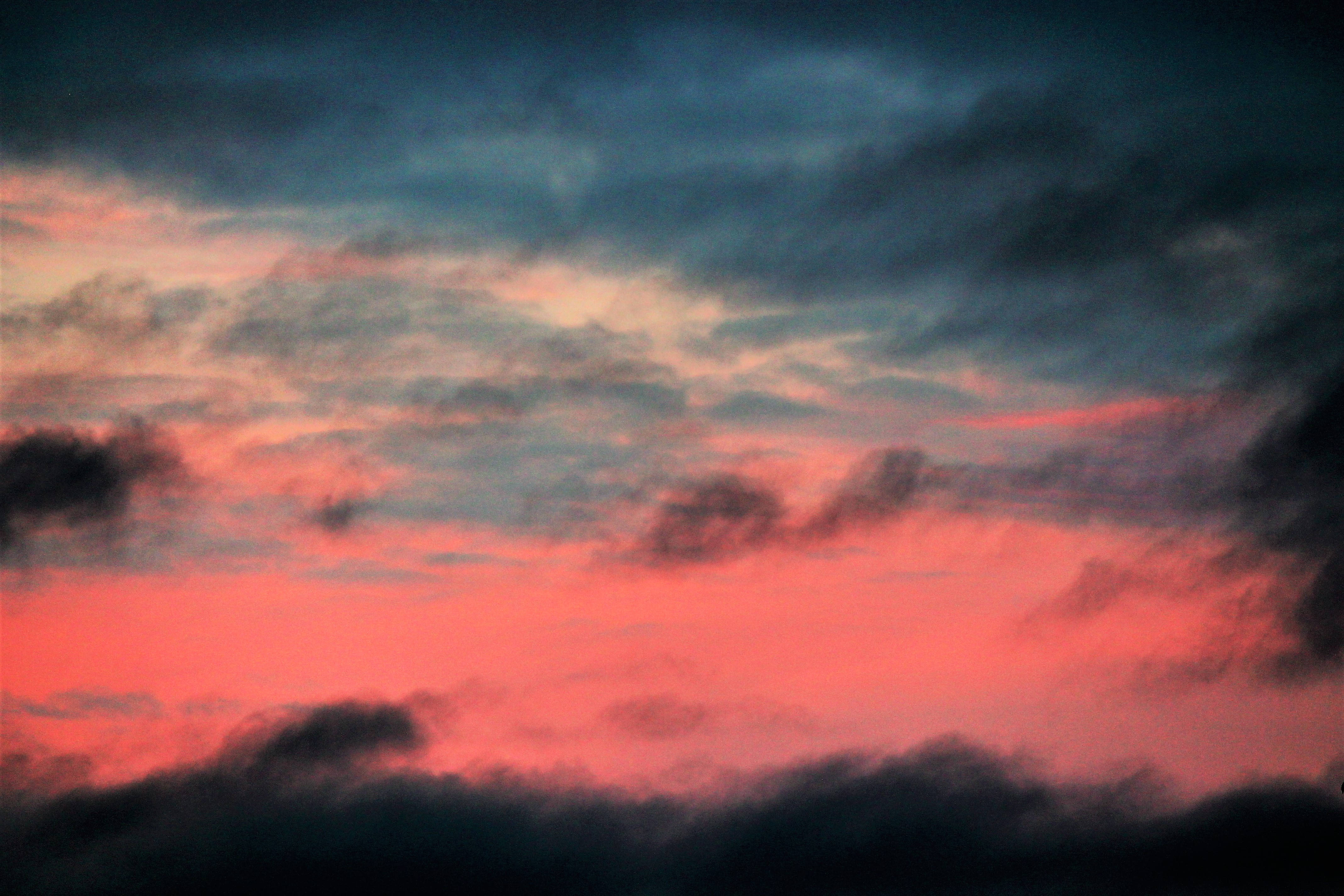 stormy red ombre sky, fiery pink clouds, dark storm clouds, 4K Desktop Wallpaper