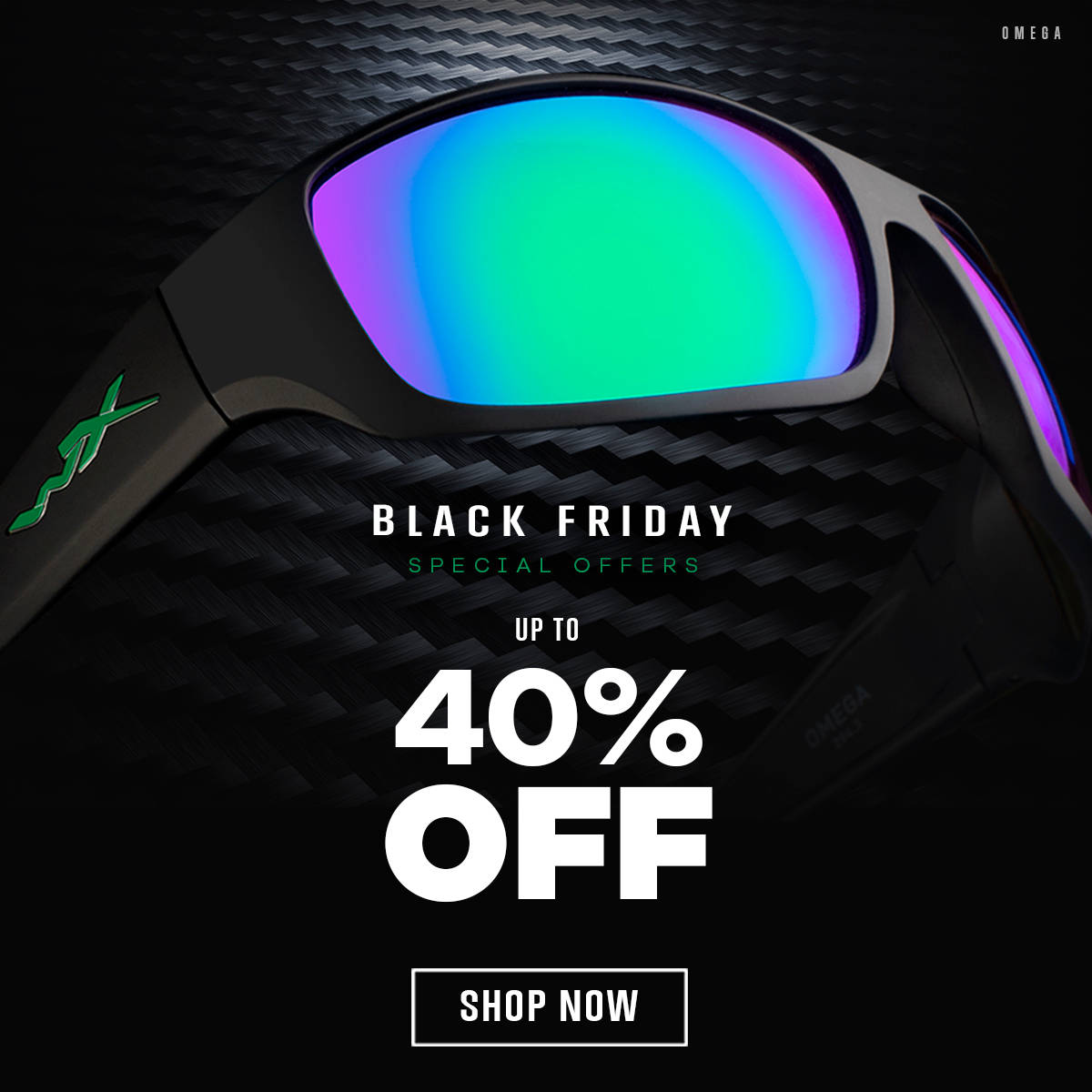 Omega, Black Friday Sale, sleek black sunglasses, SD Desktop Wallpaper