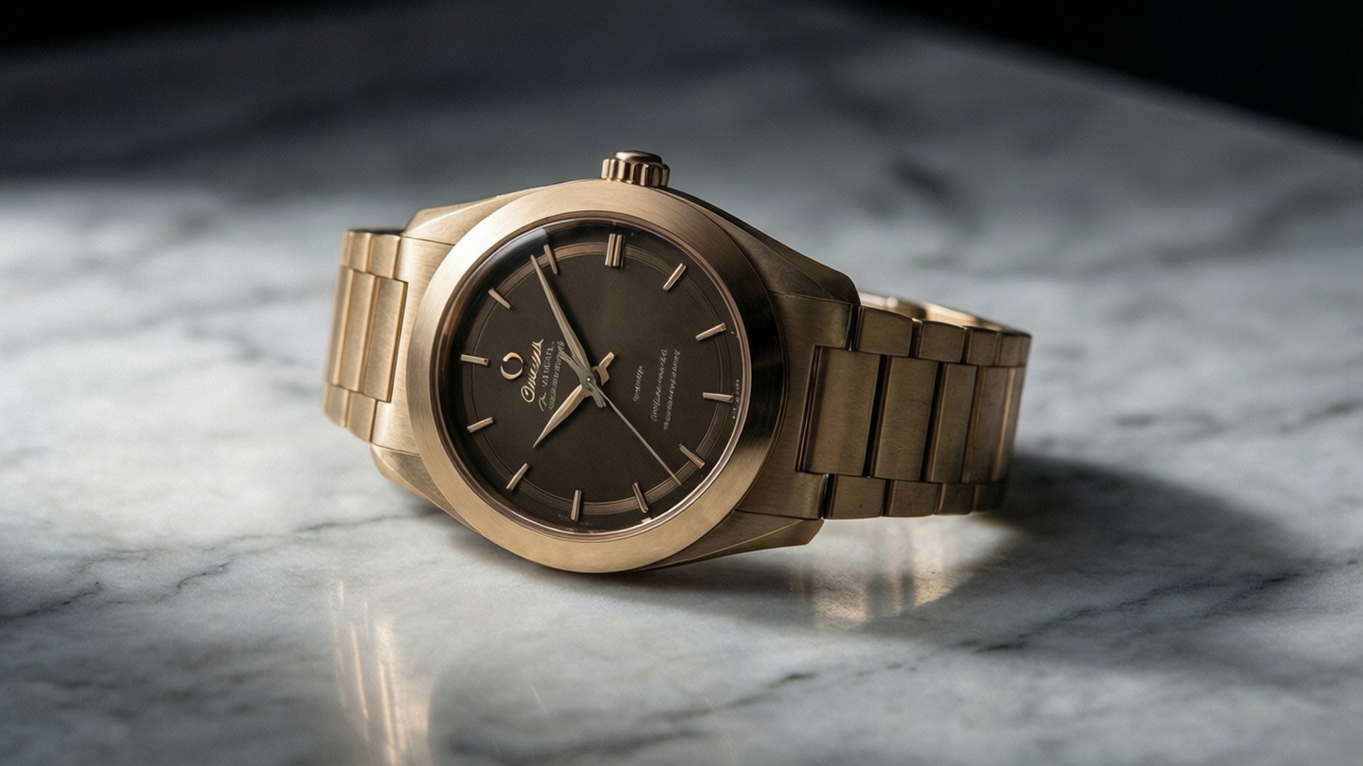 Omega, bronze, marble, Full HD Desktop Wallpaper