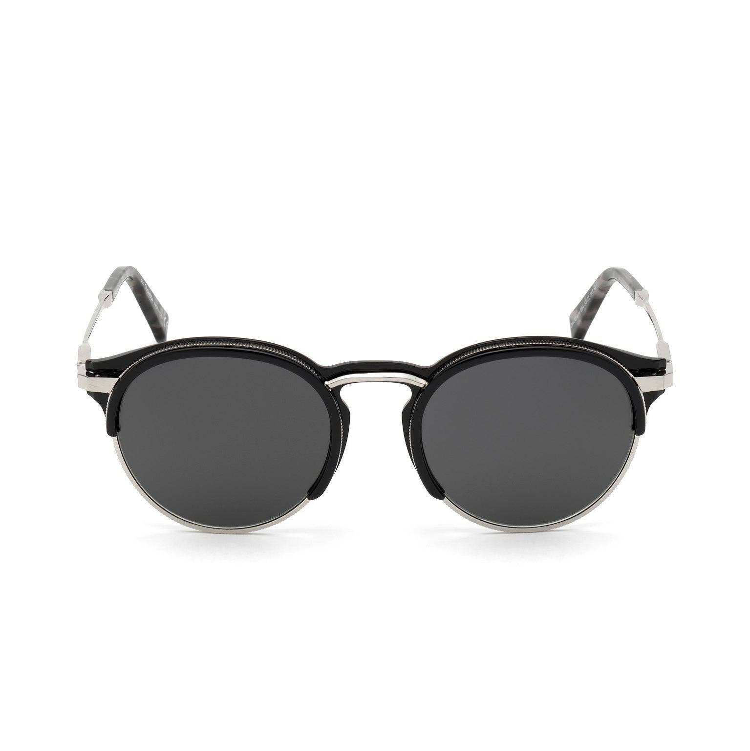 Omega, shiny black, round sunglasses, HD Phone Wallpaper