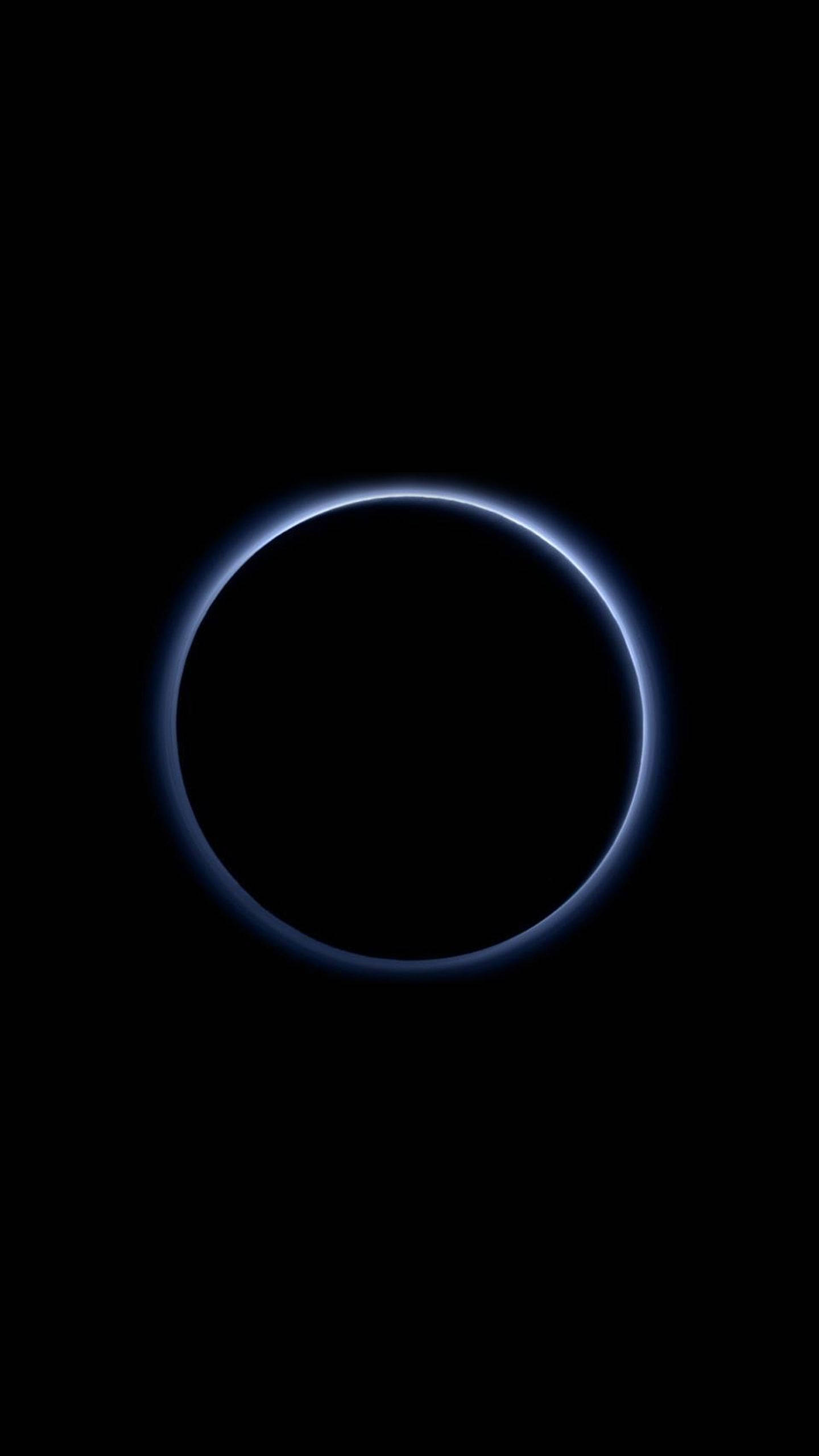 Amoled Blue, solar eclipse, luminous blue ring, 2K Phone Wallpaper