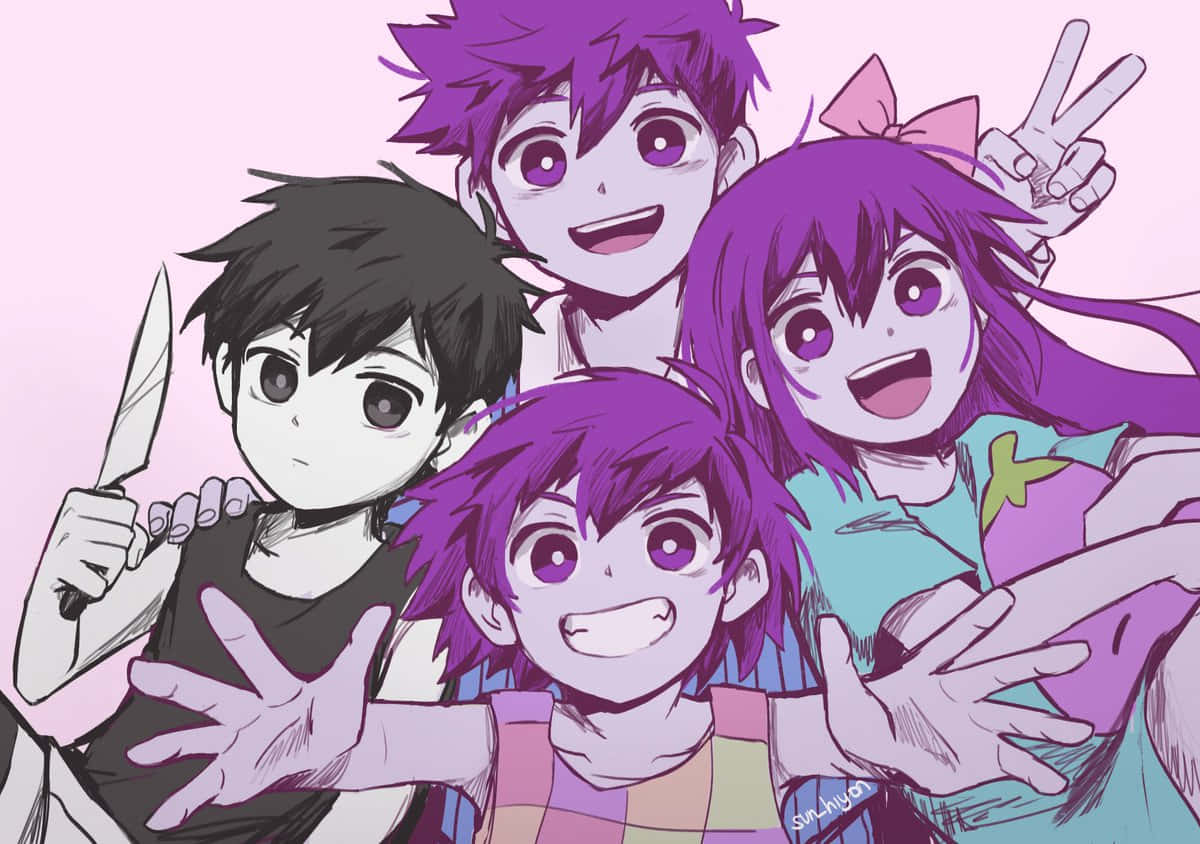 Friends Of Omori Pfp, purple hair, anime characters, SD Desktop Wallpaper