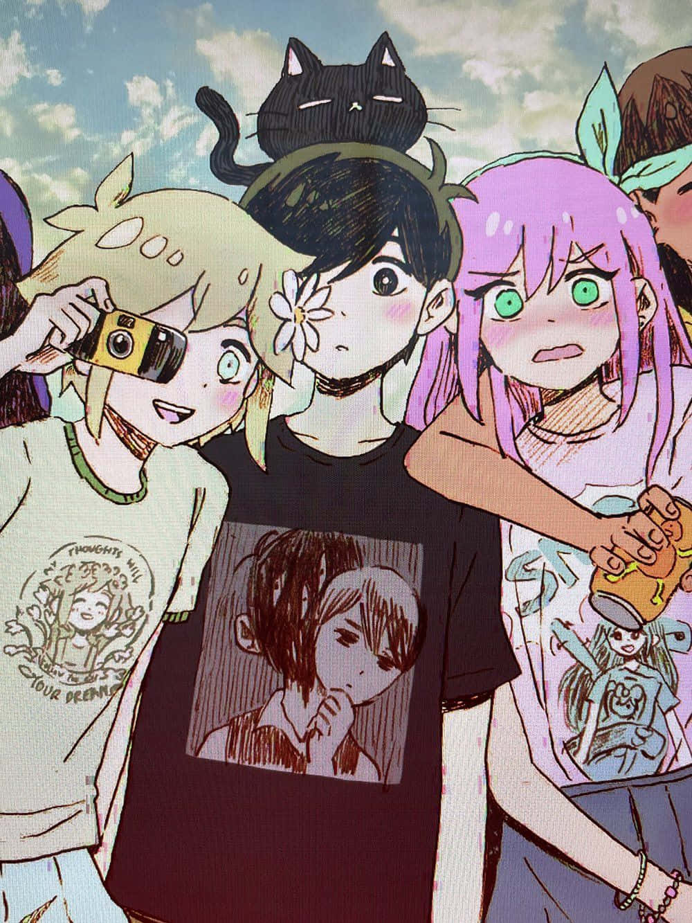 Omori, Pfp Group Photo, black cat, HD Phone Wallpaper