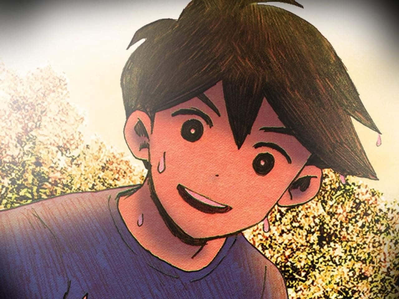 Omori, anime boy, brown hair, HD Desktop Wallpaper