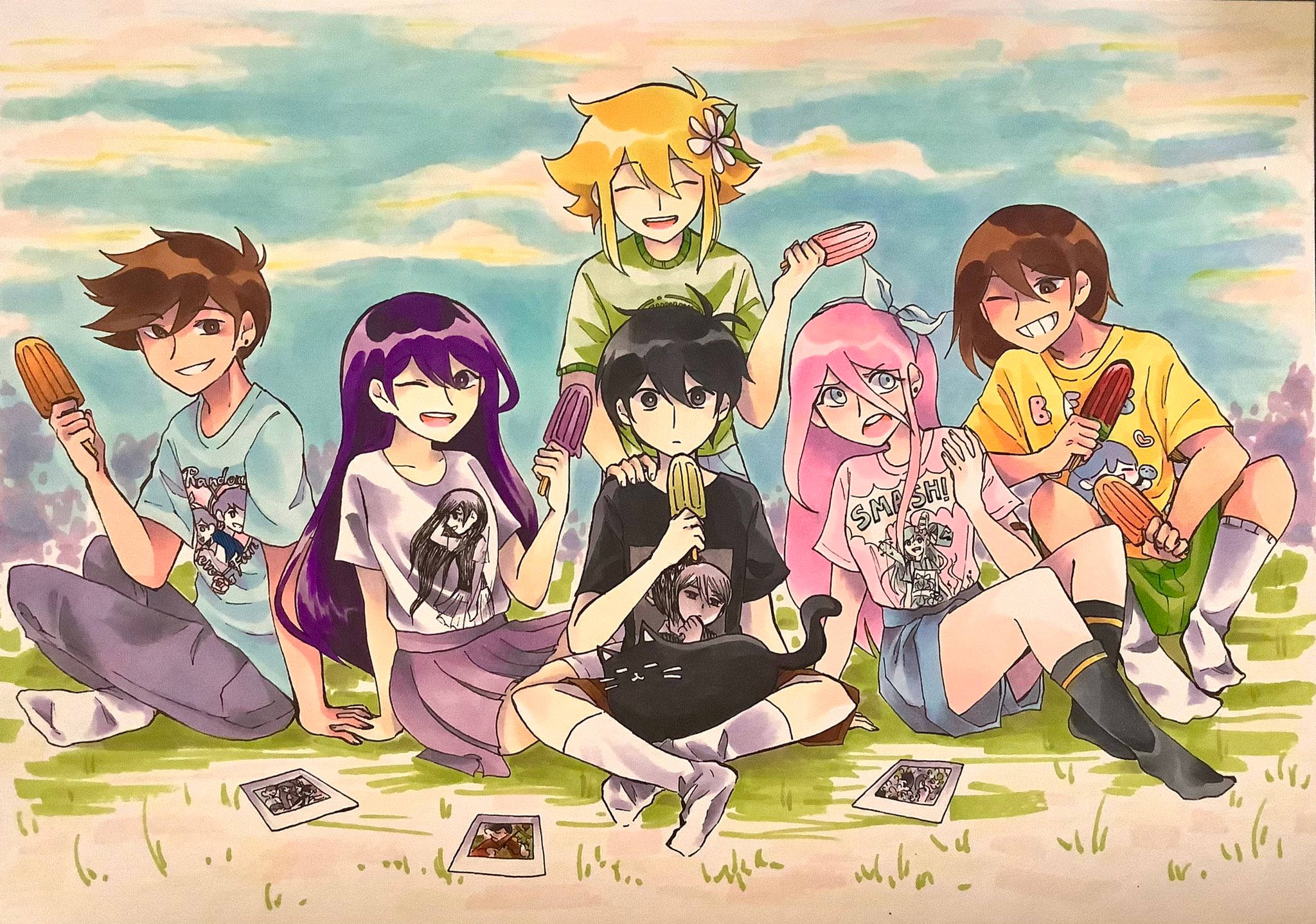 Omori, characters, popsicles, Full HD Desktop Wallpaper