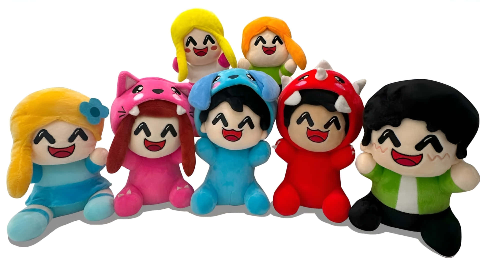 Omz, plush toys, cartoon faces, Full HD Desktop Wallpaper
