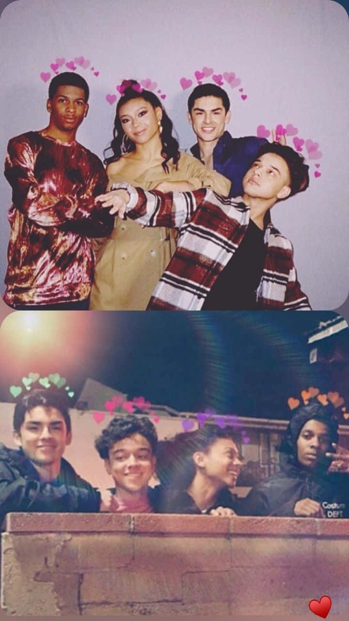 On My Block, heart graphics, split-screen photo, HD Phone Wallpaper