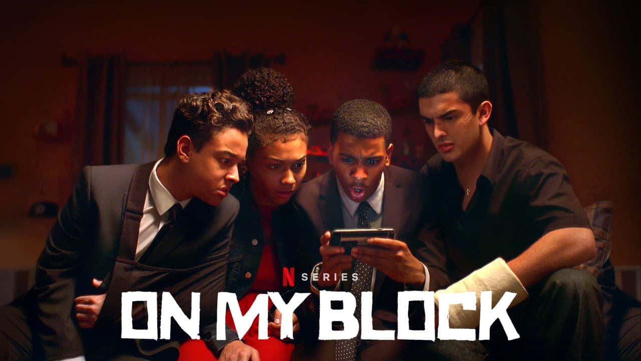 On My Block, four young people, dimly lit room, HD Desktop Wallpaper